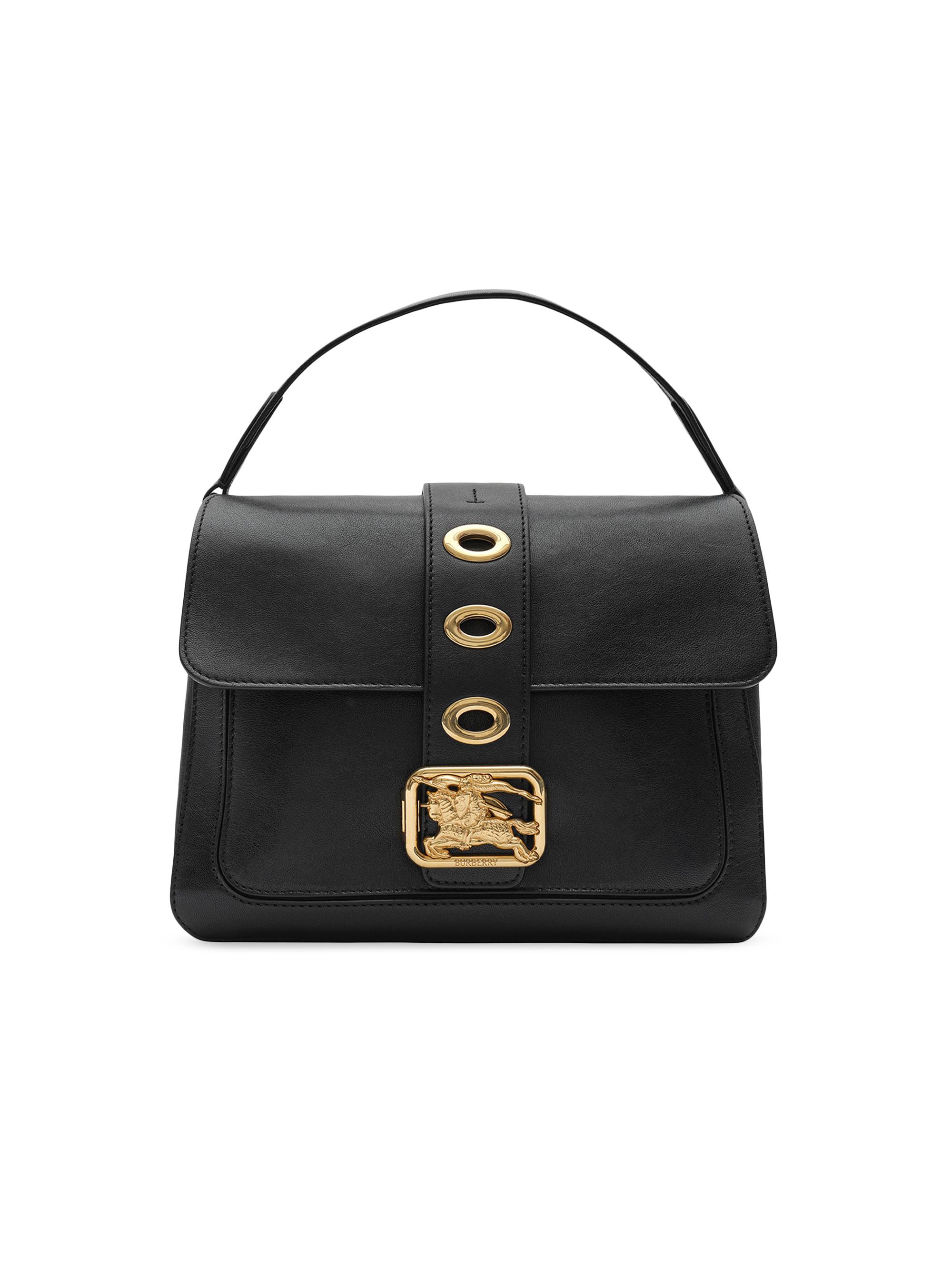 Burberry Women's Rider  Leather Top Handle Bag - Black