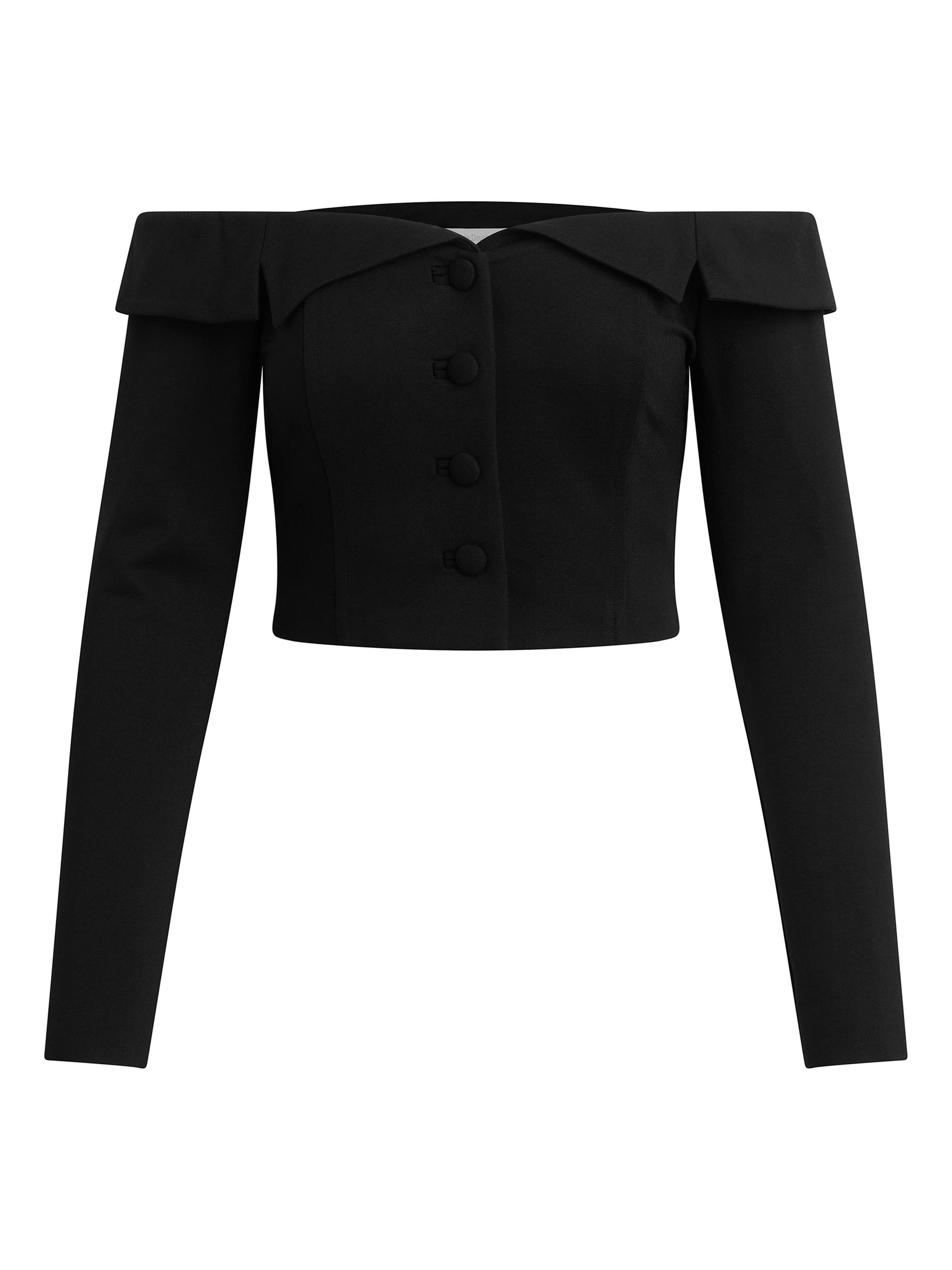 Favorite Daughter Women's The Payback Off-The-Shoulder Crop Top - Black