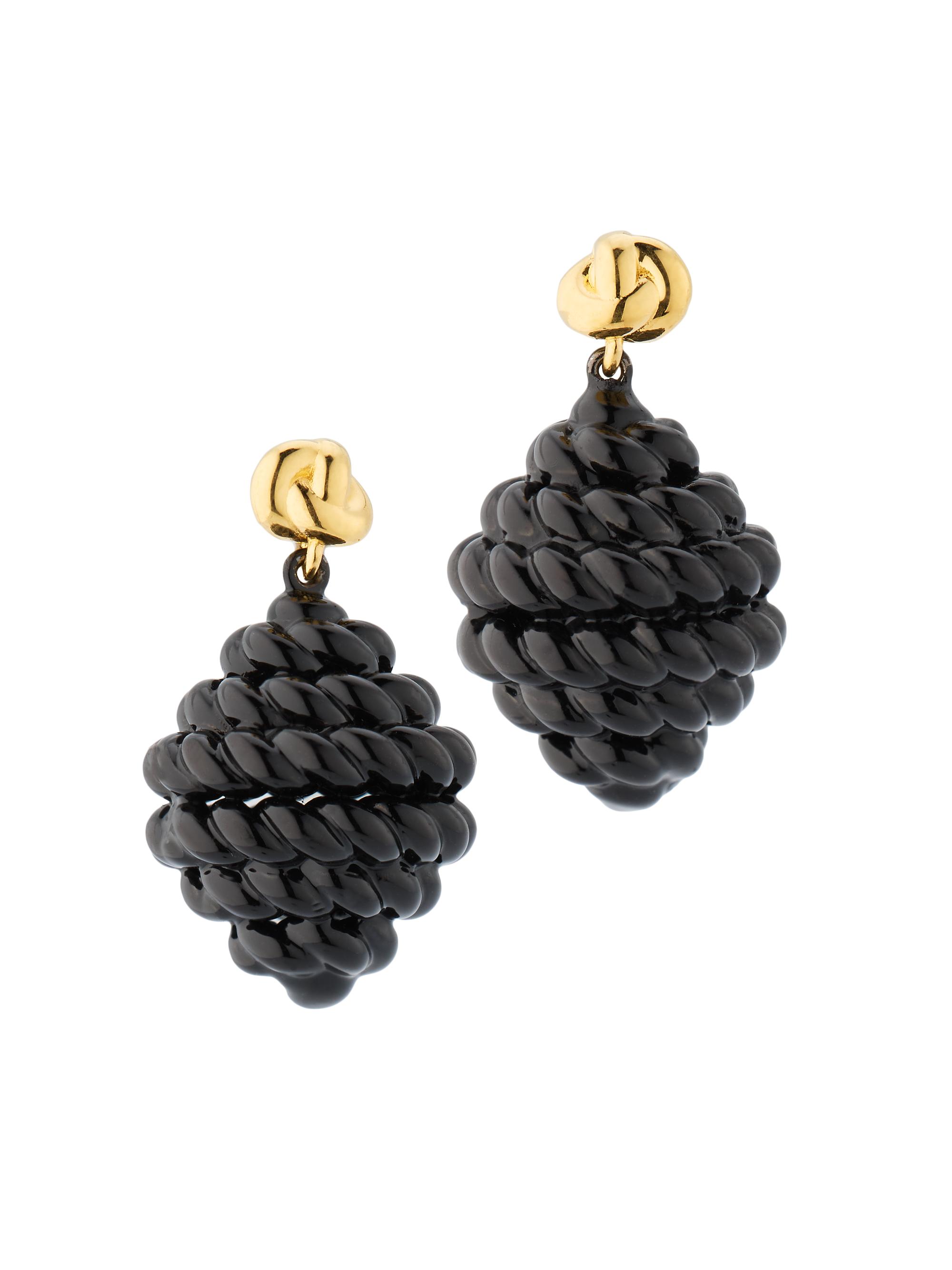 Toteme Women's Rope 24K-Gold-Plated Drop Earrings - Black Gold