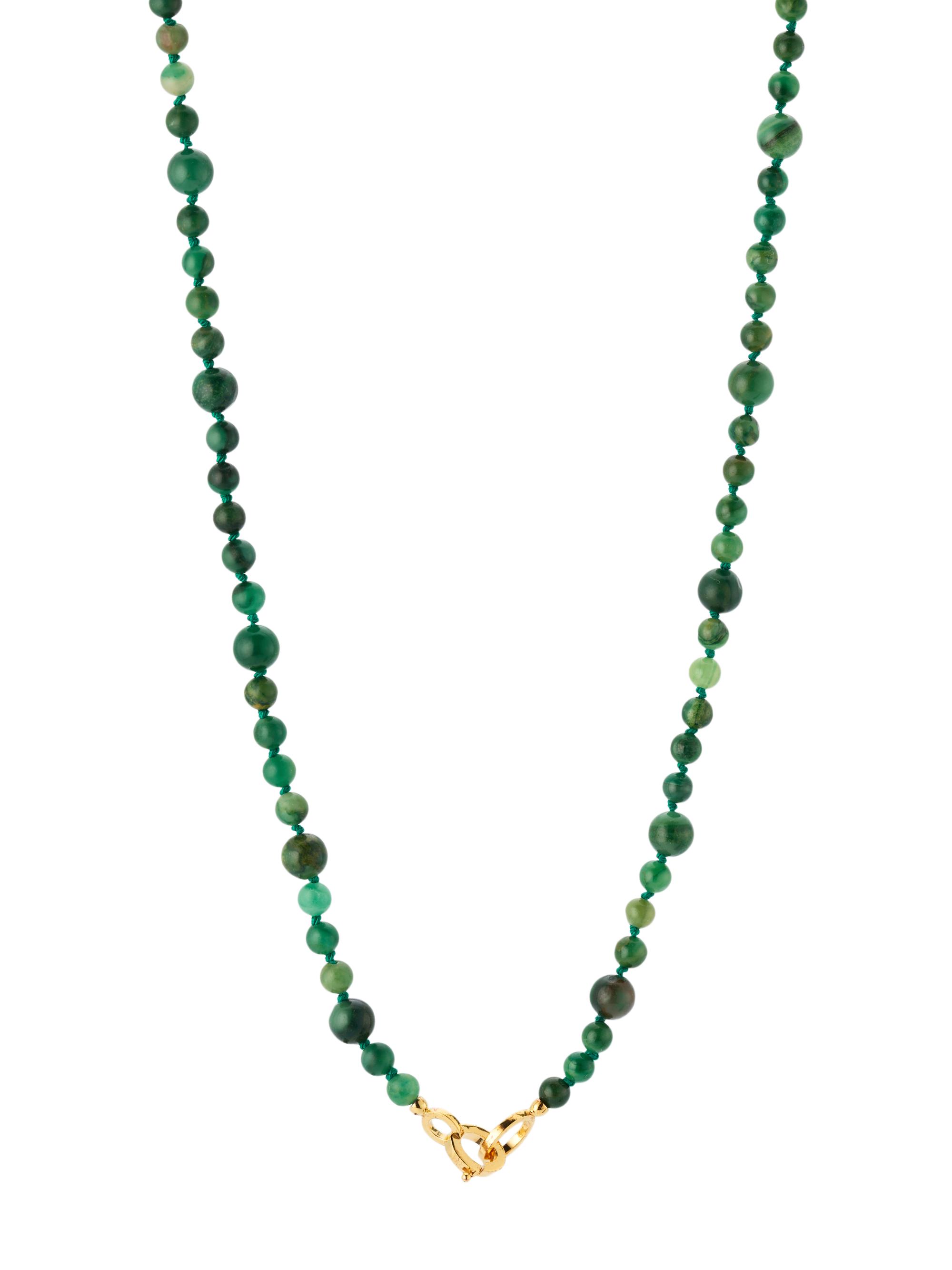 Toteme Women's Infinity 24K-Gold-Plated Sterling Silver & African Jade Beaded Necklace - Dark Green