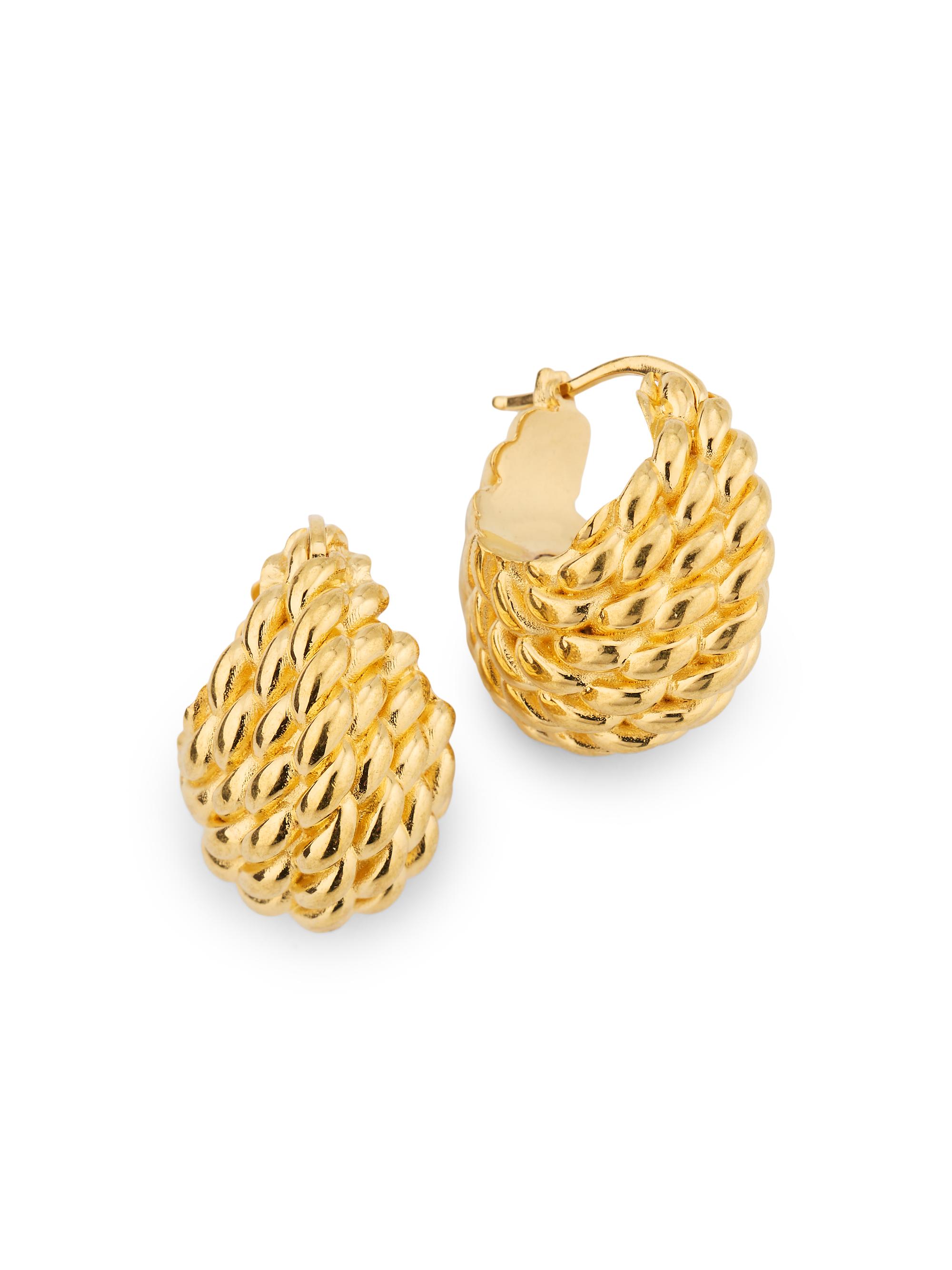 Toteme Women's 24K-Gold-Plated Textured Rope Hoop Earrings - Gold
