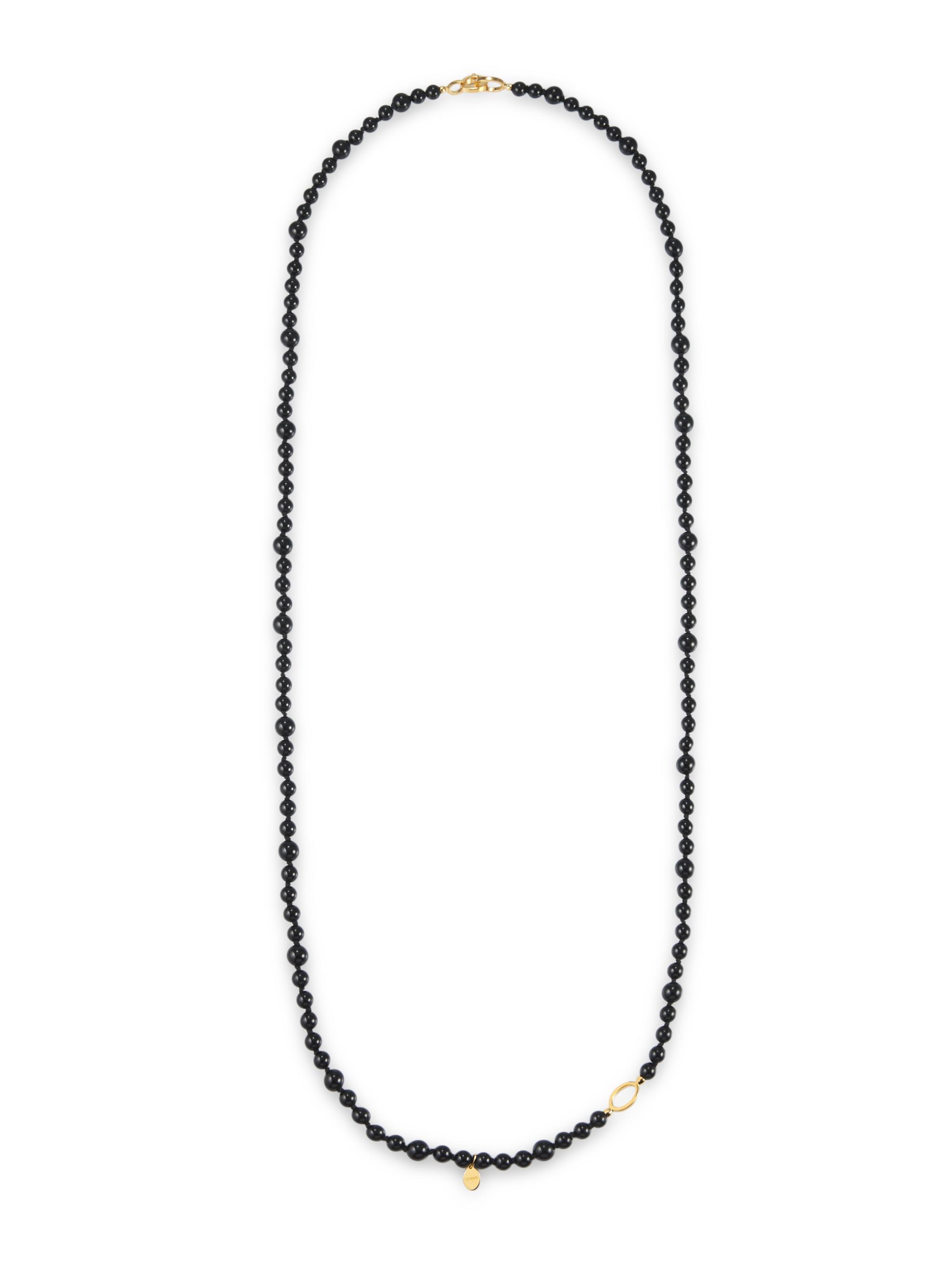Toteme Women's Infinity 24K-Yellow-Gold Vermeil & Black Onyx Beaded Necklace - Black
