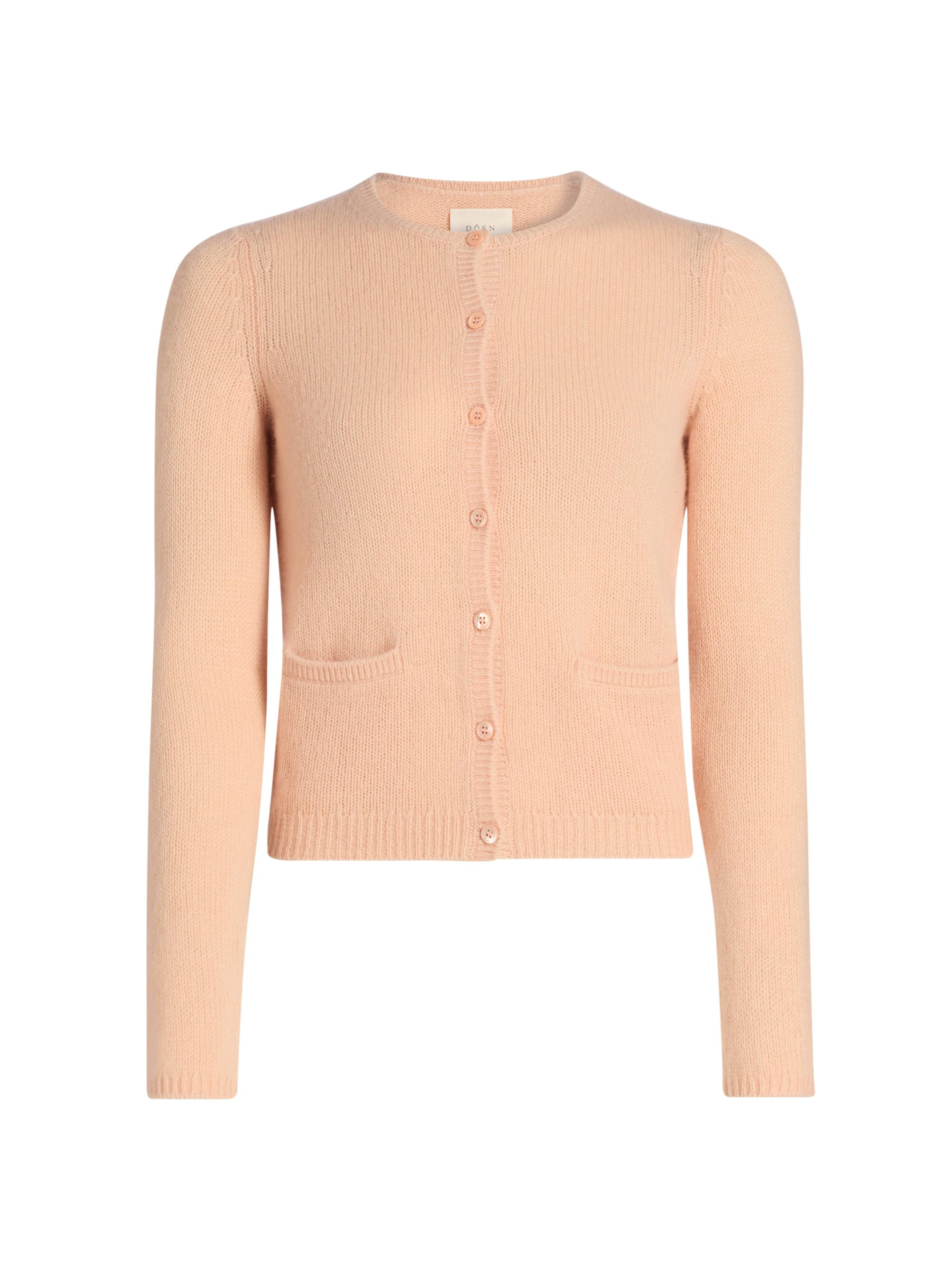 DÔEN Women's Thea Cashmere Knit Cardigan - Light Peach Sorbet