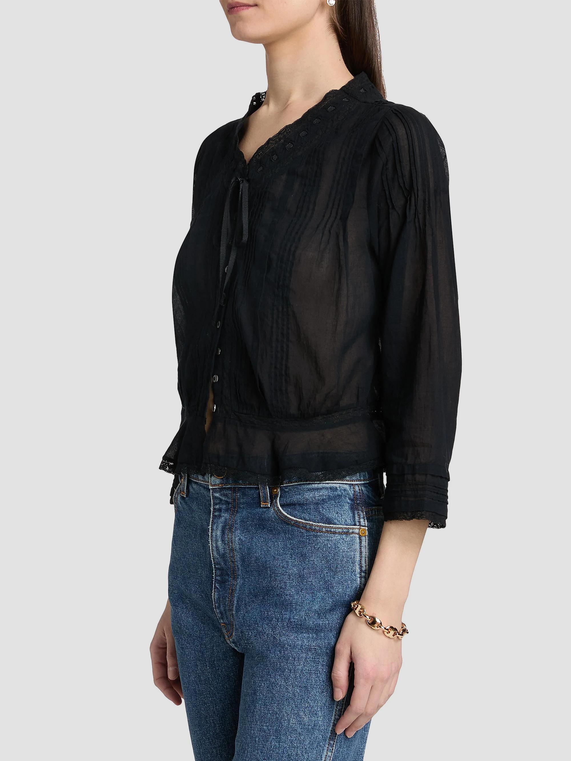 DÔEN Hillock Lace-Trim Cotton Top | Saks Fifth Avenue
