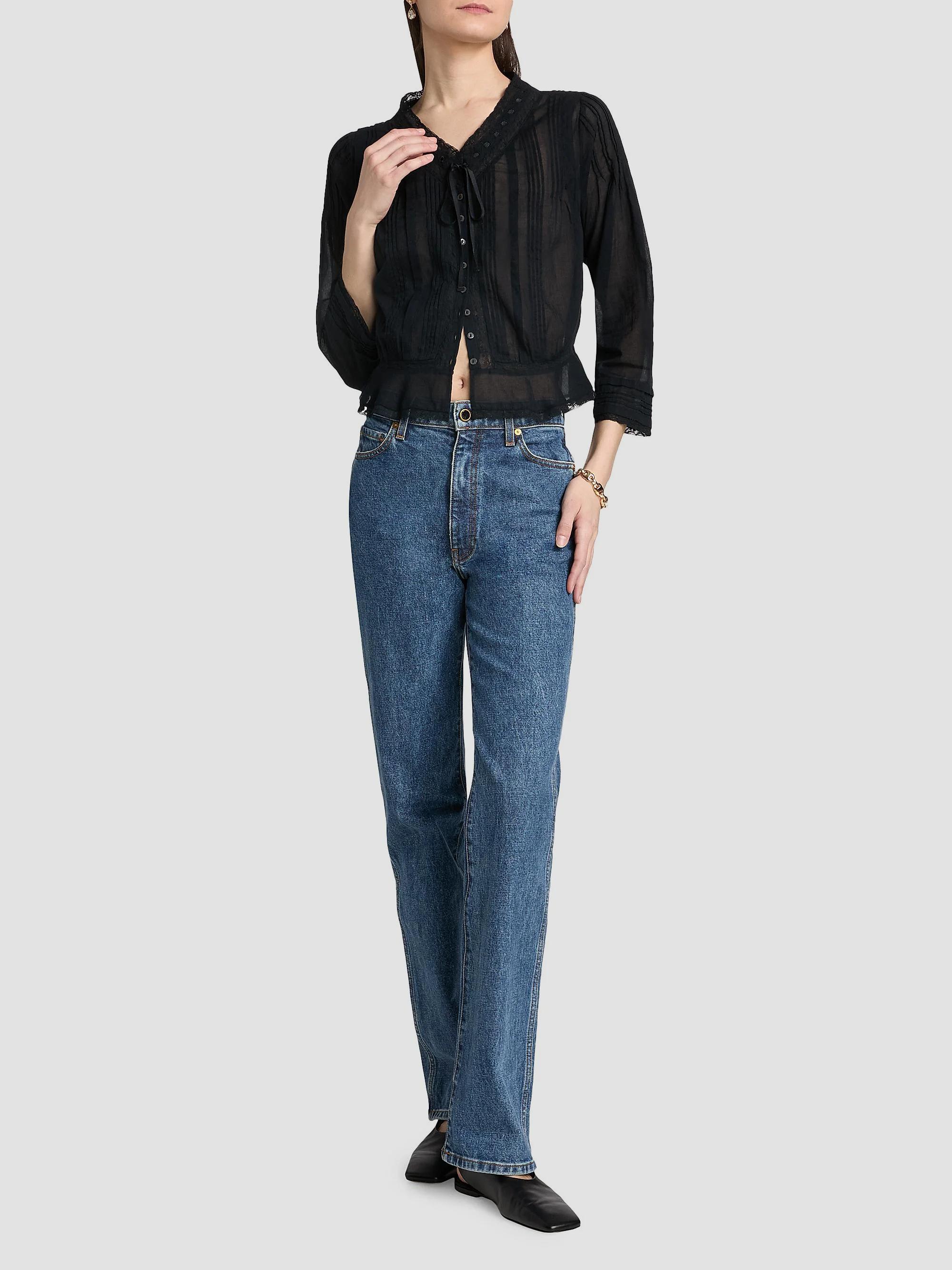 DÔEN Hillock Lace-Trim Cotton Top | Saks Fifth Avenue