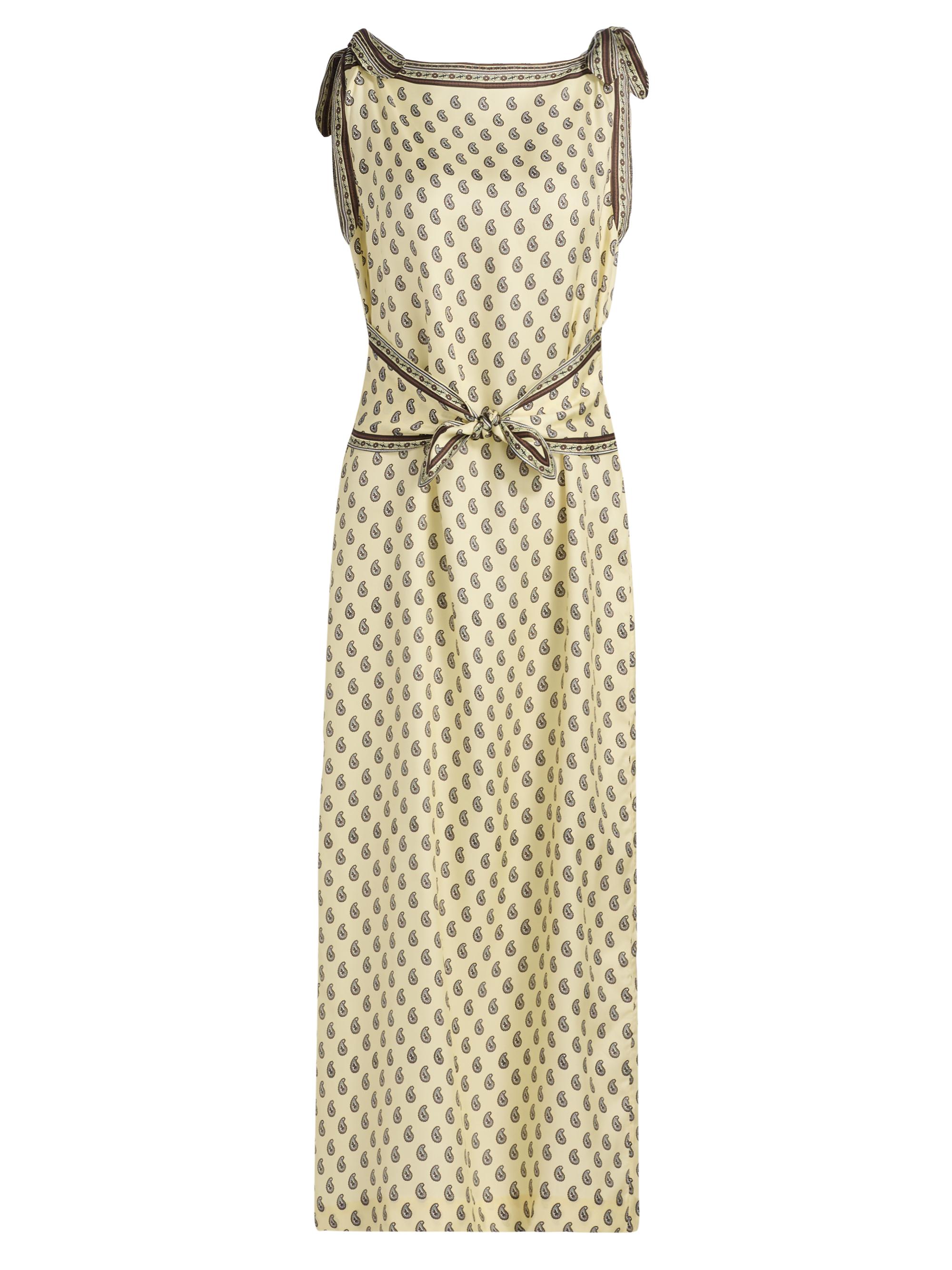 DÔEN Women's Amorette Paisley Silk Tie-Strap Midi-Dress - Sunlight Taormina Paisley