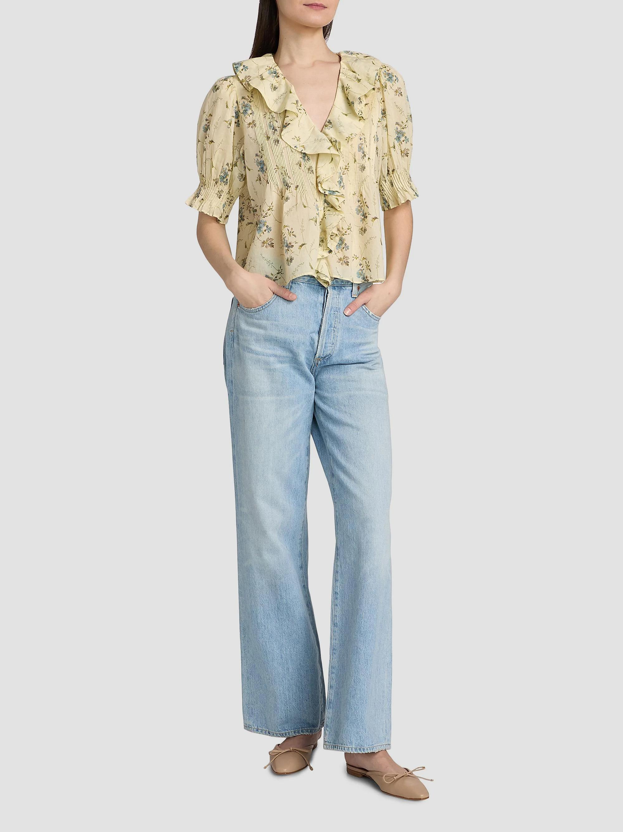 DÔEN Henri Floral Ruffle Top | Saks Fifth Avenue