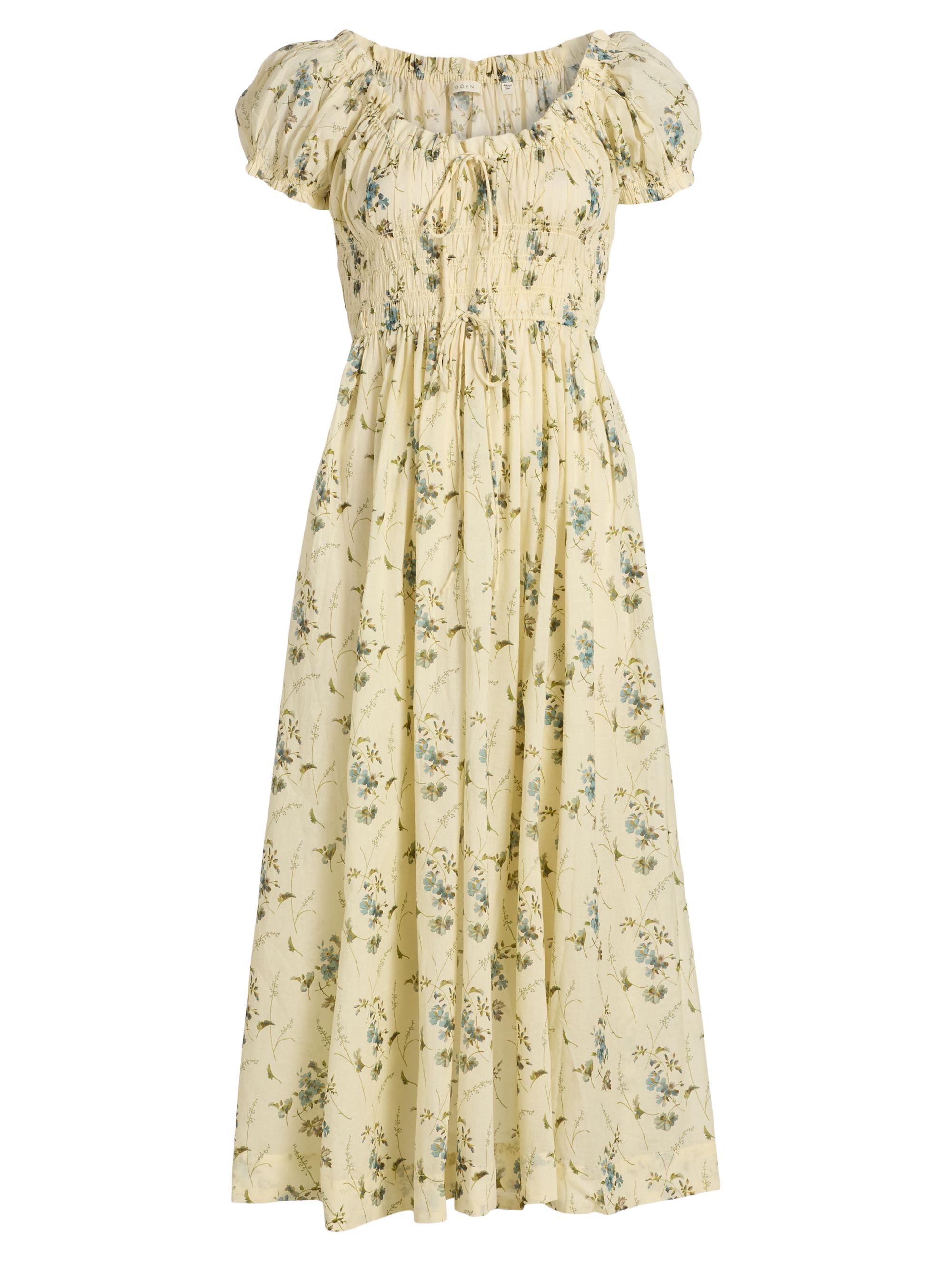 DÔEN Women's Ashlynn Floral Cotton Midi-Dress - Sunshine Prairie Rose