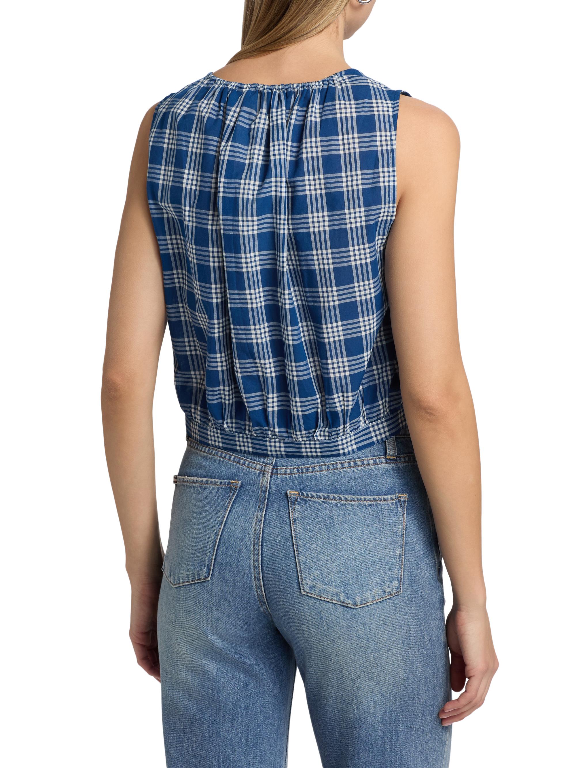 DÔEN Theo Plaid Cotton Top | Saks Fifth Avenue