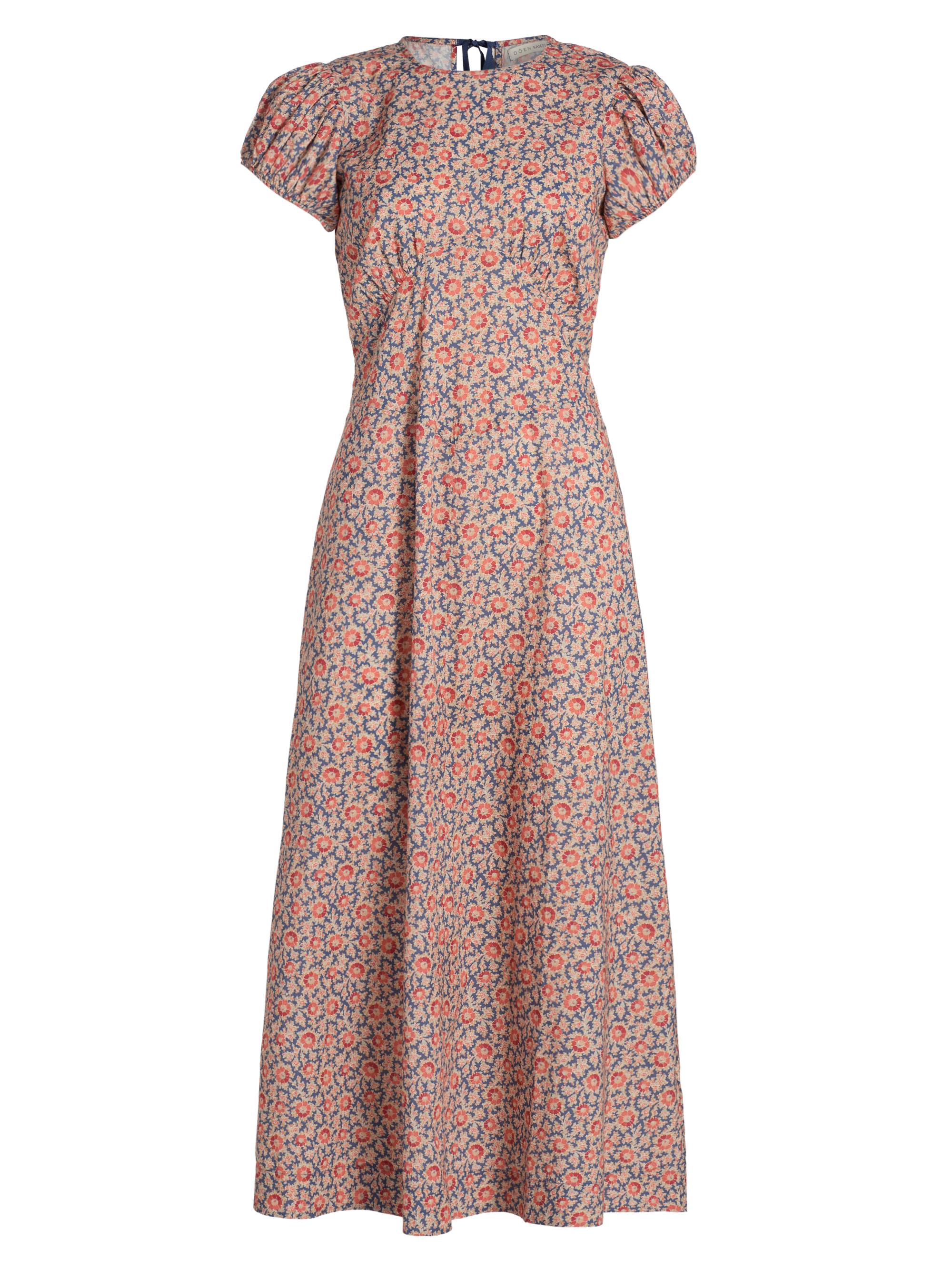 DÔEN Women's Rhodia Floral Puff Sleeve Midi-Dress - Jardin Du Soleil