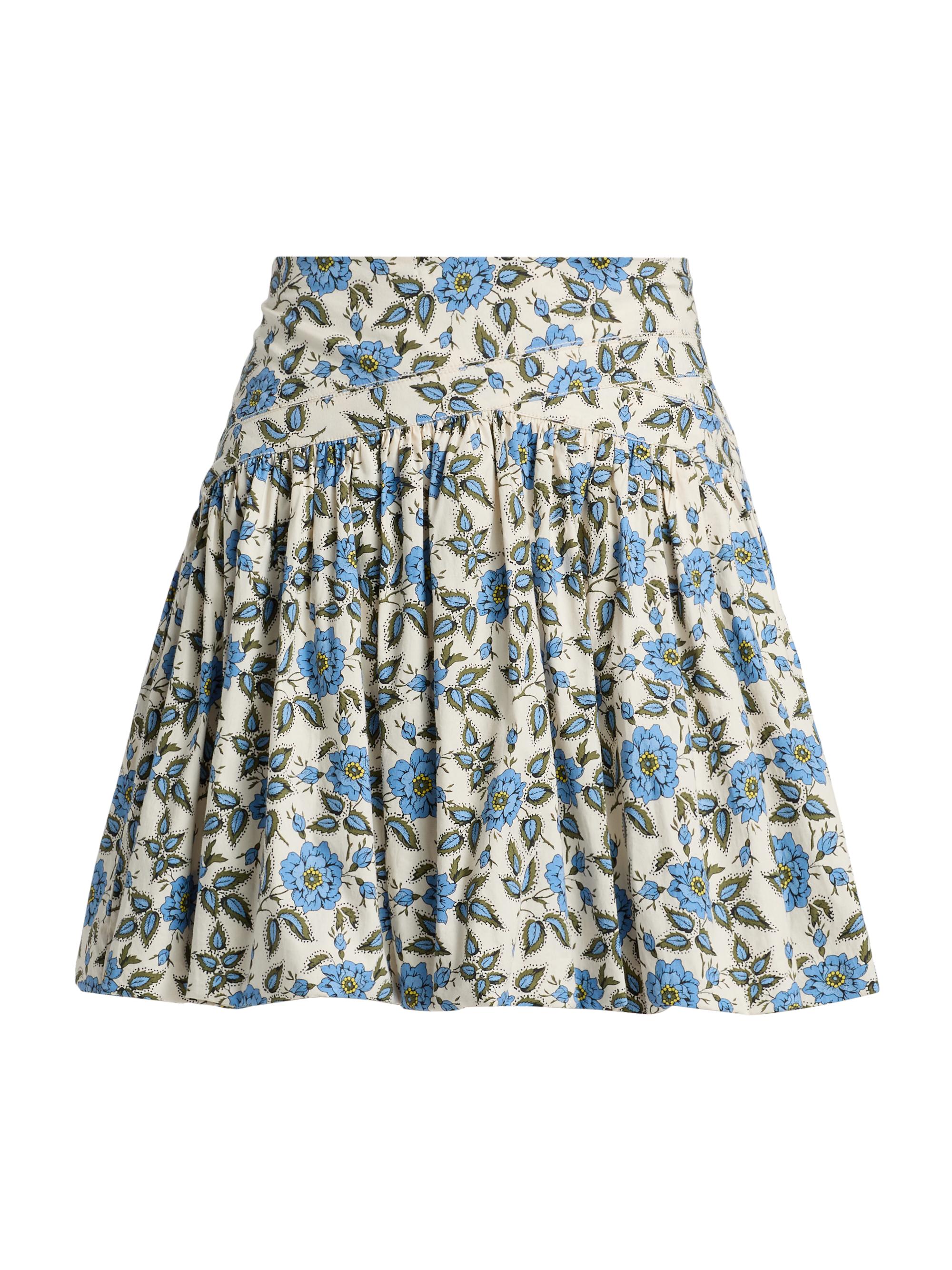 Derek Lam 10 Crosby Women's Persis Blue Belle Floral Bubble Skirt - Blue Bell Floral