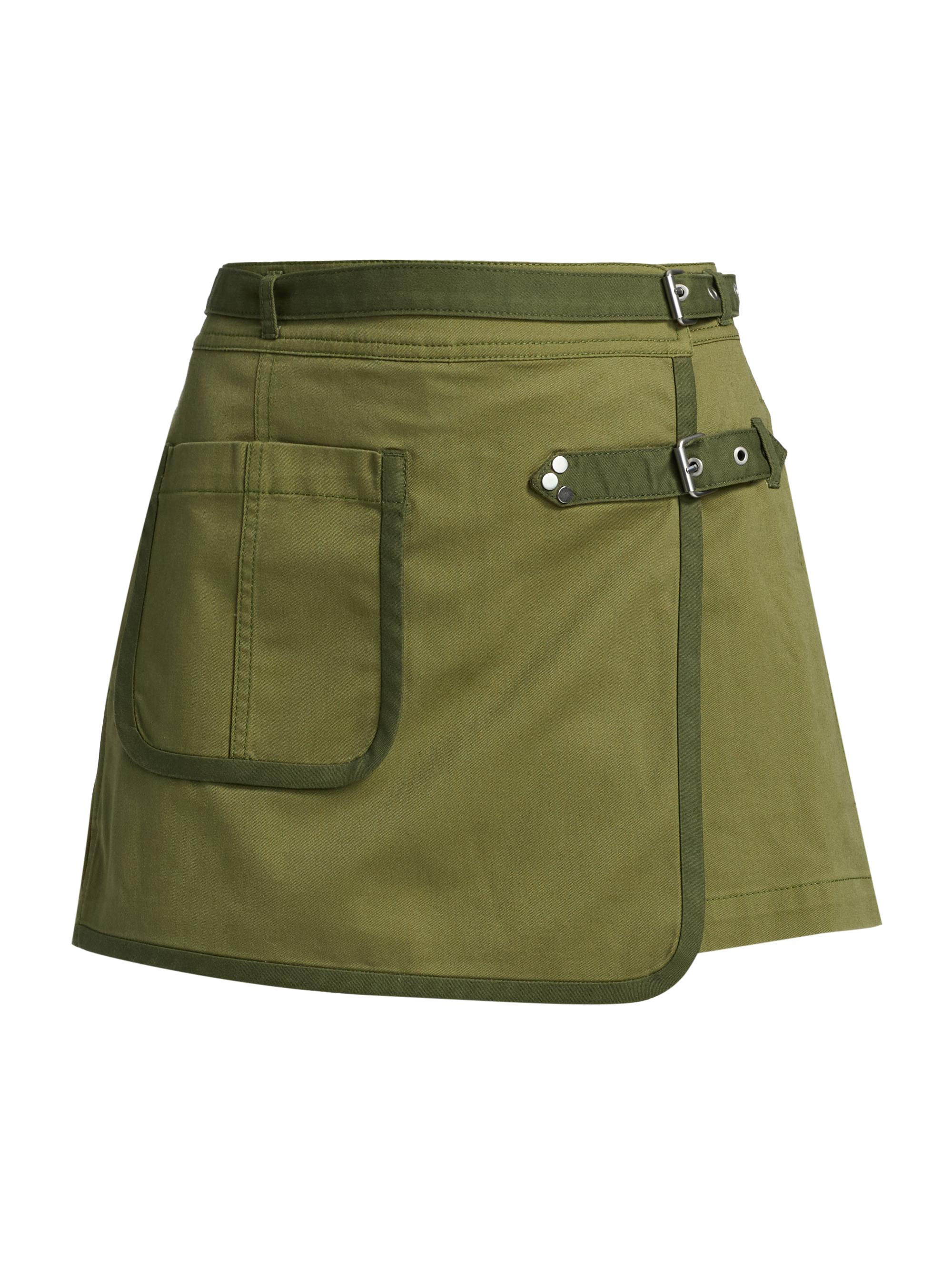 Derek Lam 10 Crosby Women's Houston Cotton Twill Buckled Skort - Army Green | Thumbnail 8