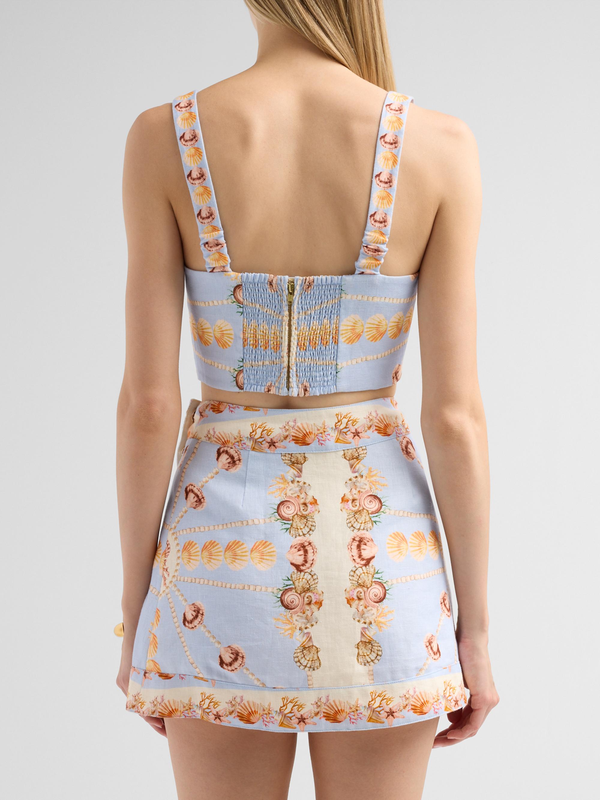 Cara Cara Women's Helena Seashell Print Linen Top - Seashell Stripe | Thumbnail 3
