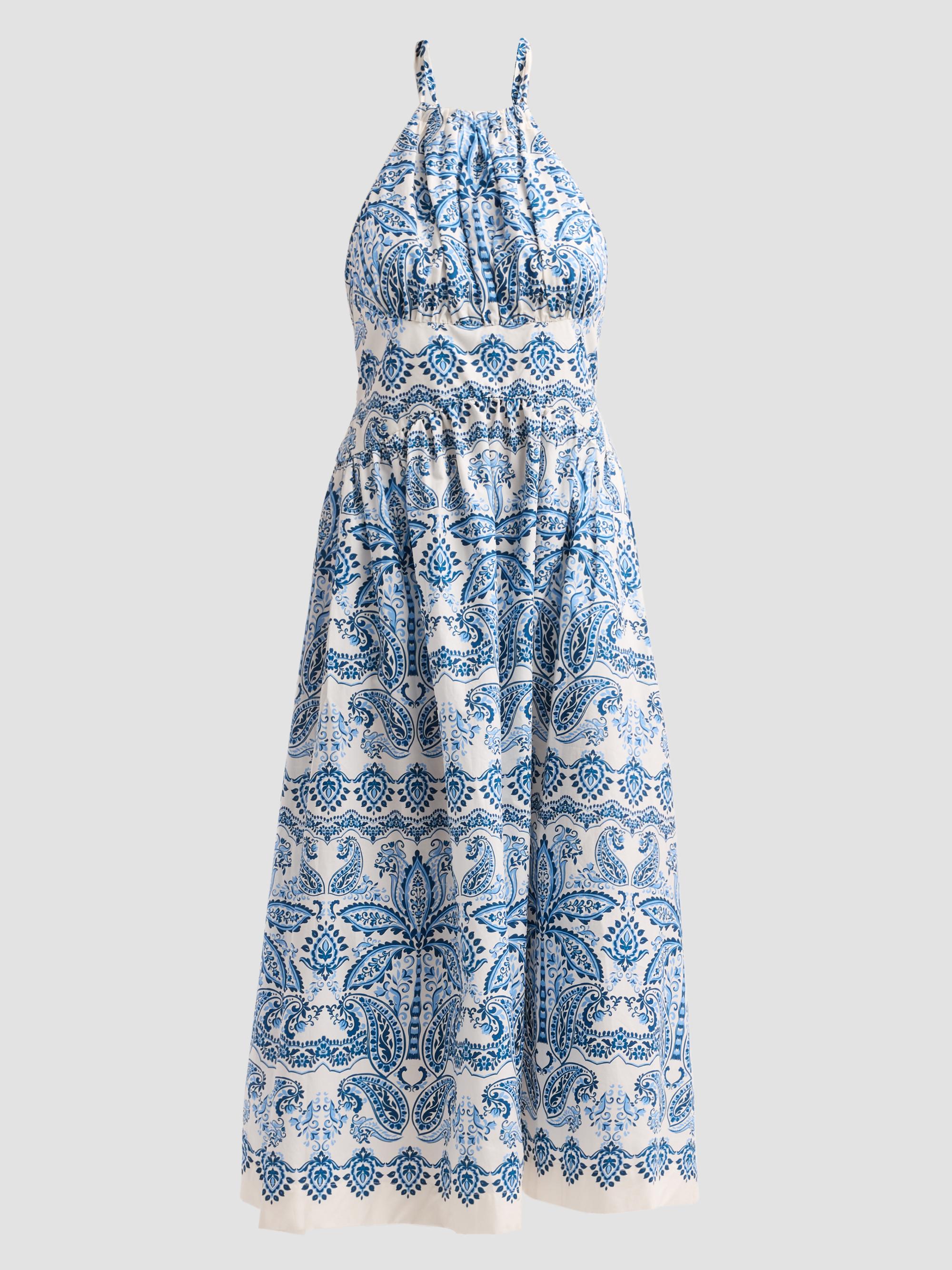 Cara Cara Women's Denise Halterneck Midi Dress - Palm Paisley Sky | Thumbnail 6