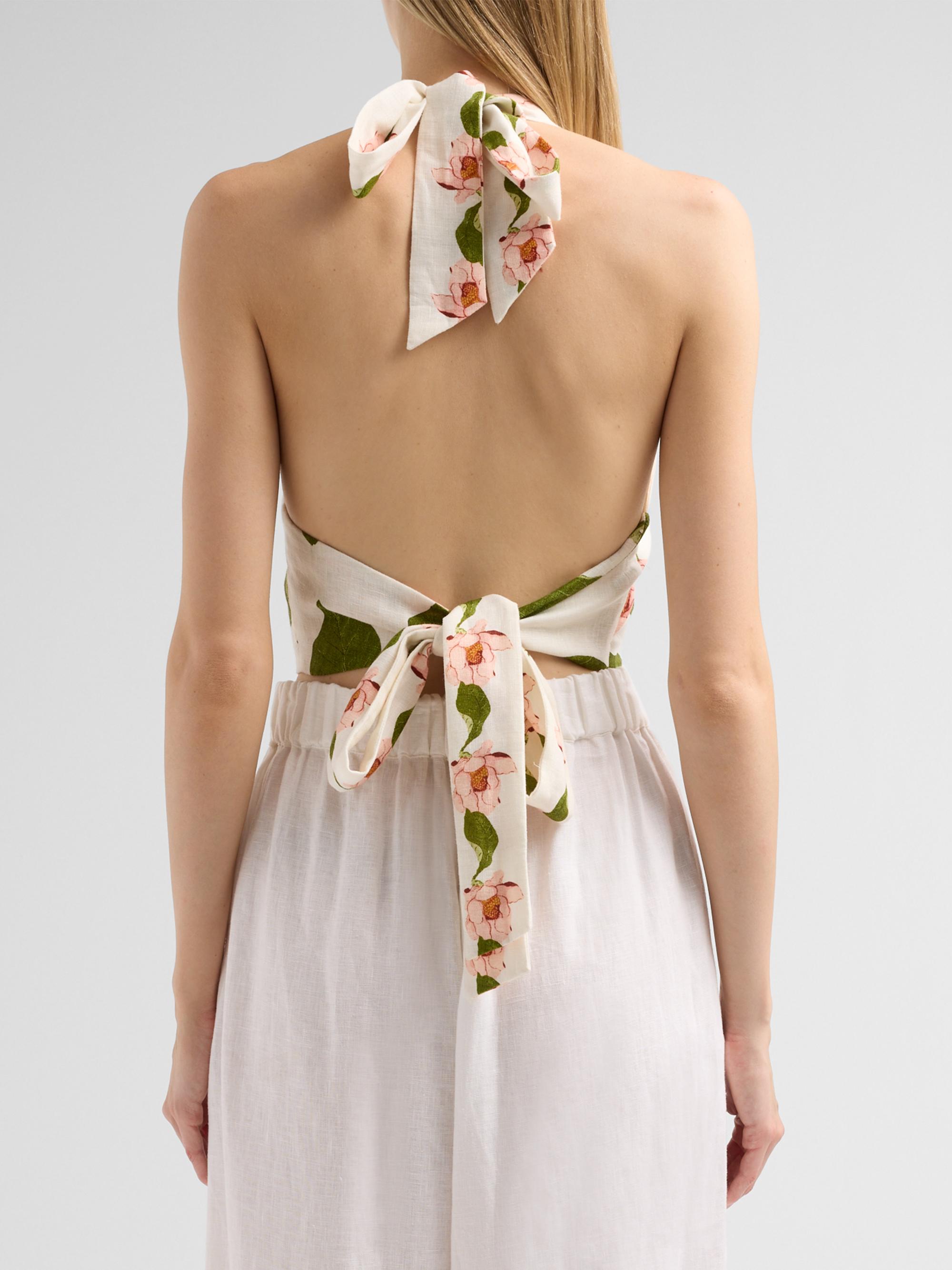 Cara Cara Women's Dahlia Floral Halter Top - Lotus | Thumbnail 3