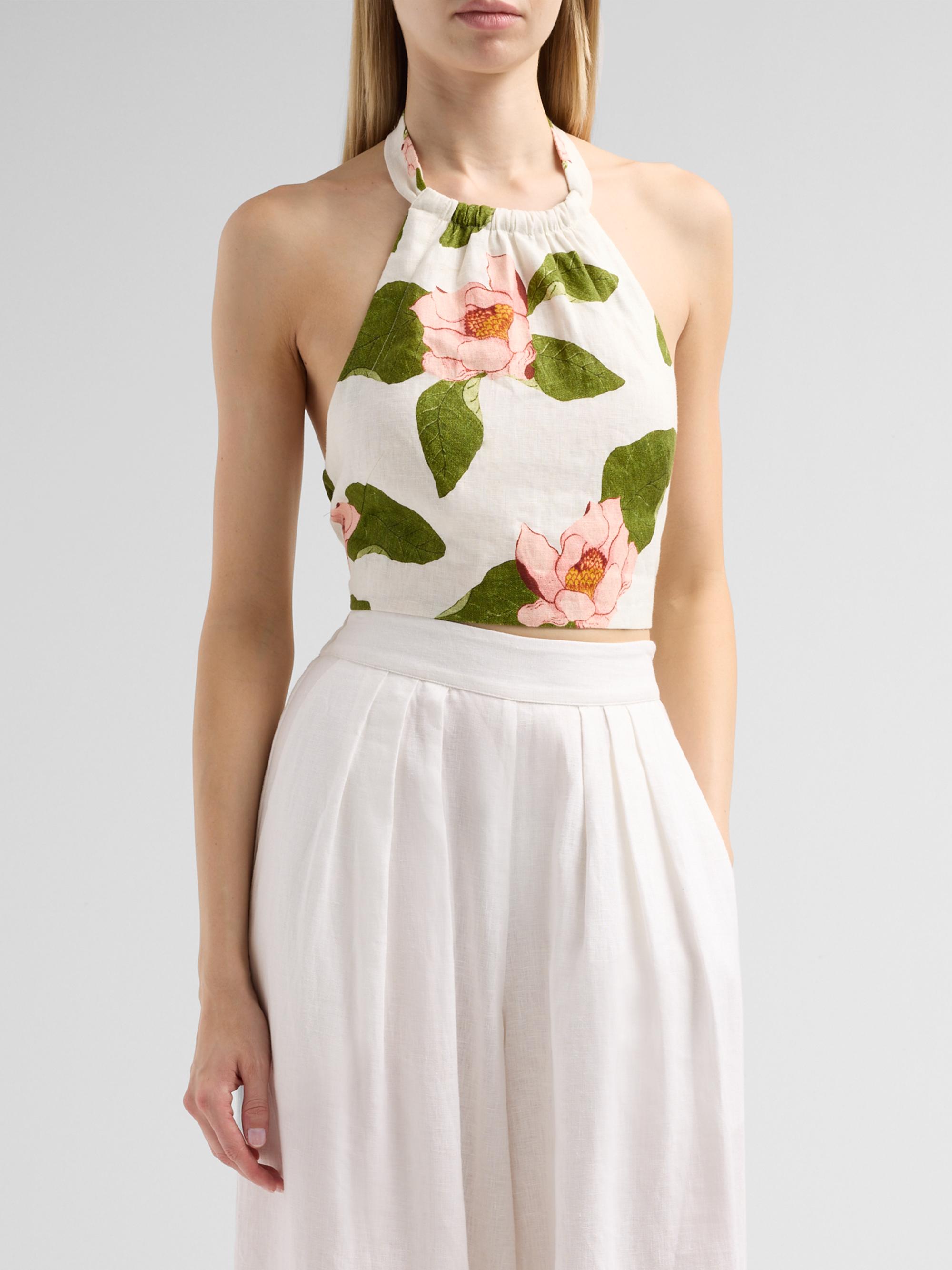 Cara Cara Women's Dahlia Floral Halter Top - Lotus | Thumbnail 4