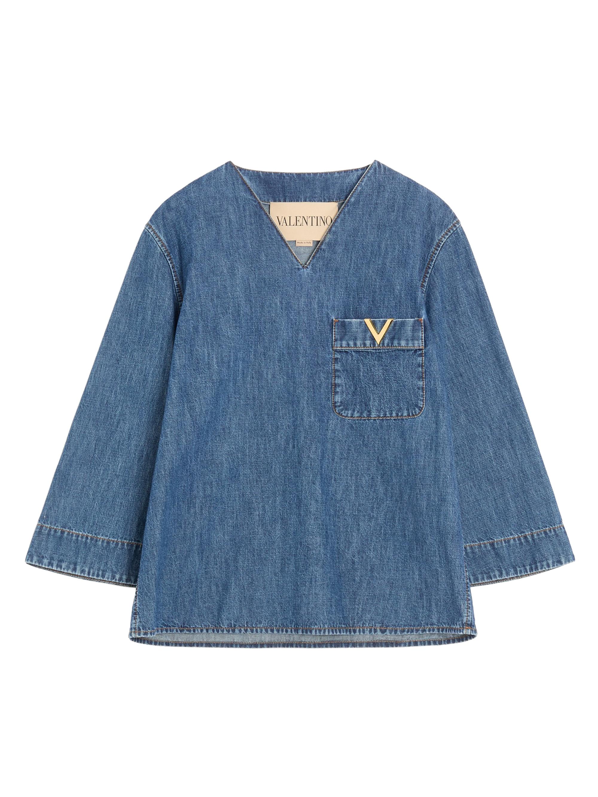 Valentino Garavani Women's Denim Chambray Blouse - Blue