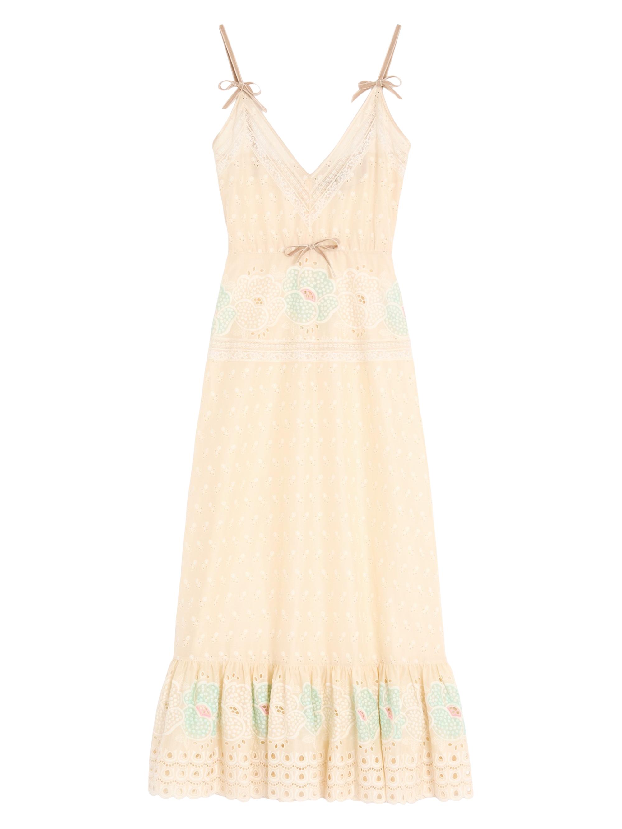 Valentino Garavani Women's Sangallo Midi Dress with Fleur A Jours Fiori - Azure Yellow