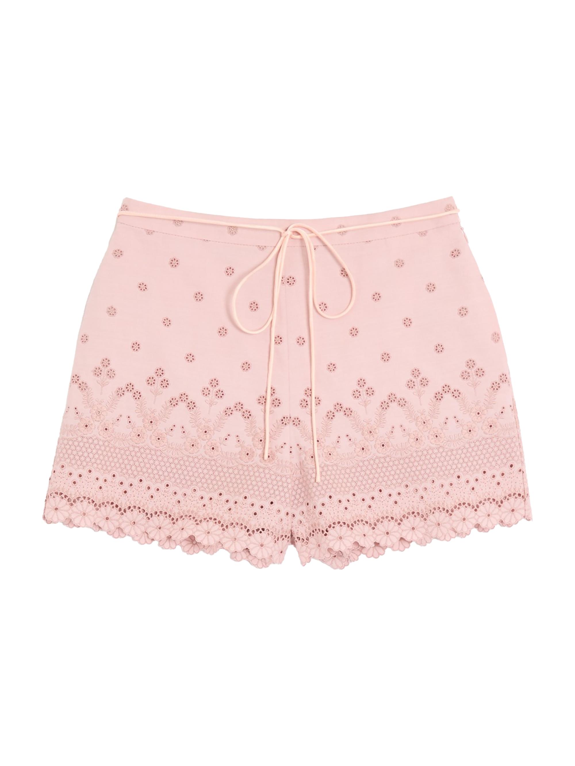Valentino Garavani Women's Sangallo Shorts with Fleur A Jours Daisy Motif - Pink