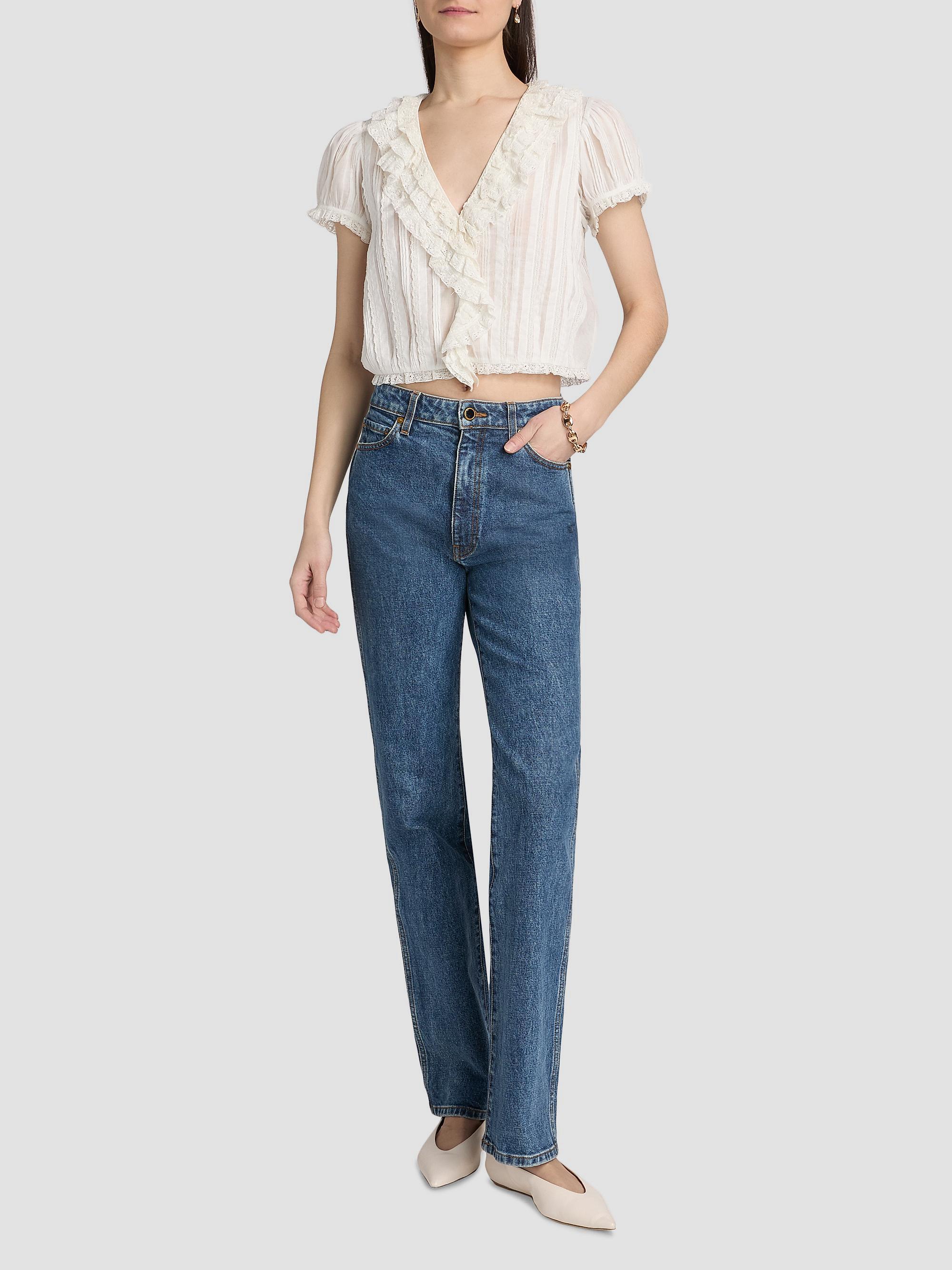 DÔEN Bernadette Lace Ruffle Top | Saks Fifth Avenue