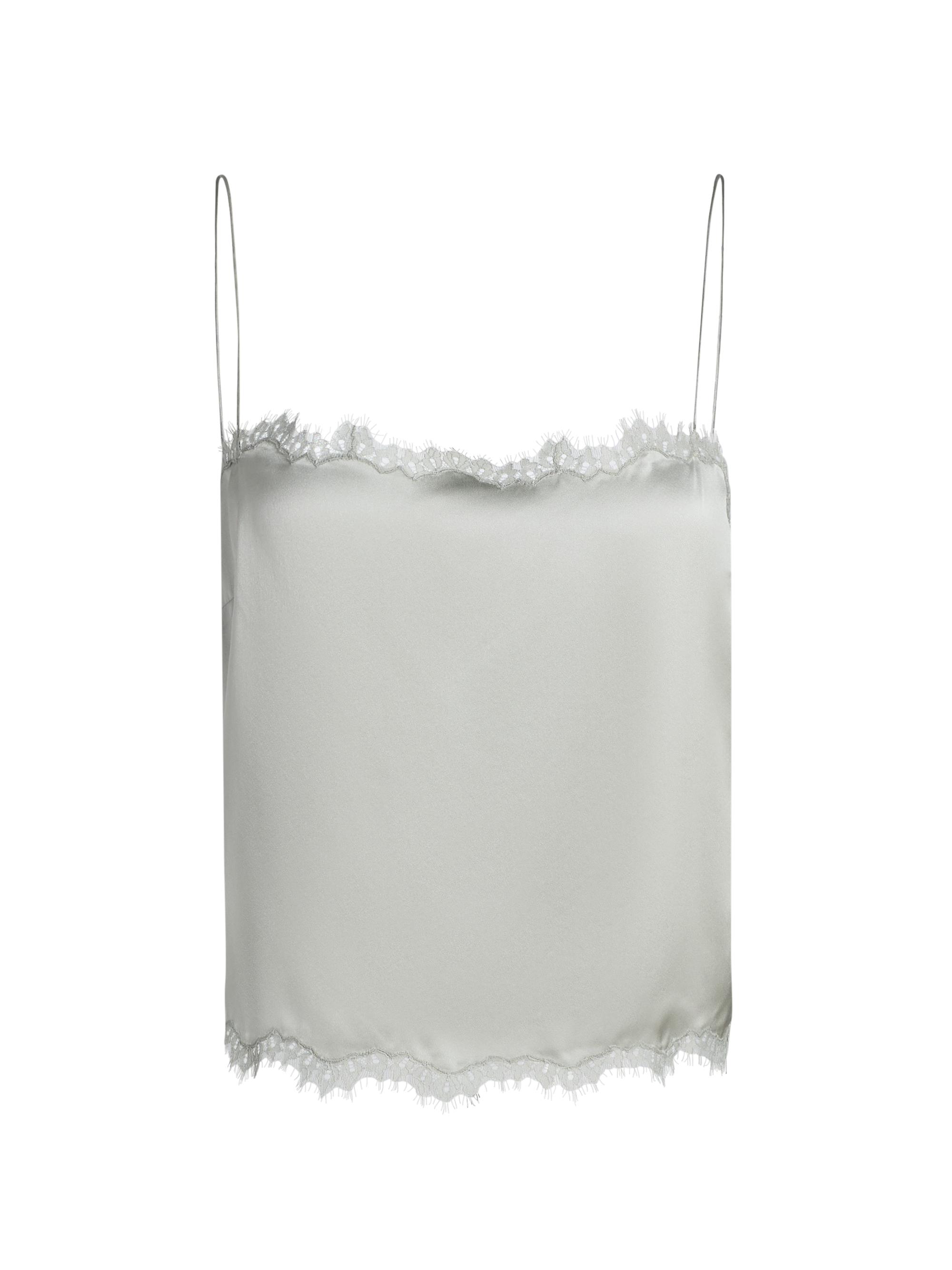 DÔEN Women's Loure Lace-Trim Silk Camisole Top - Eucalyptus