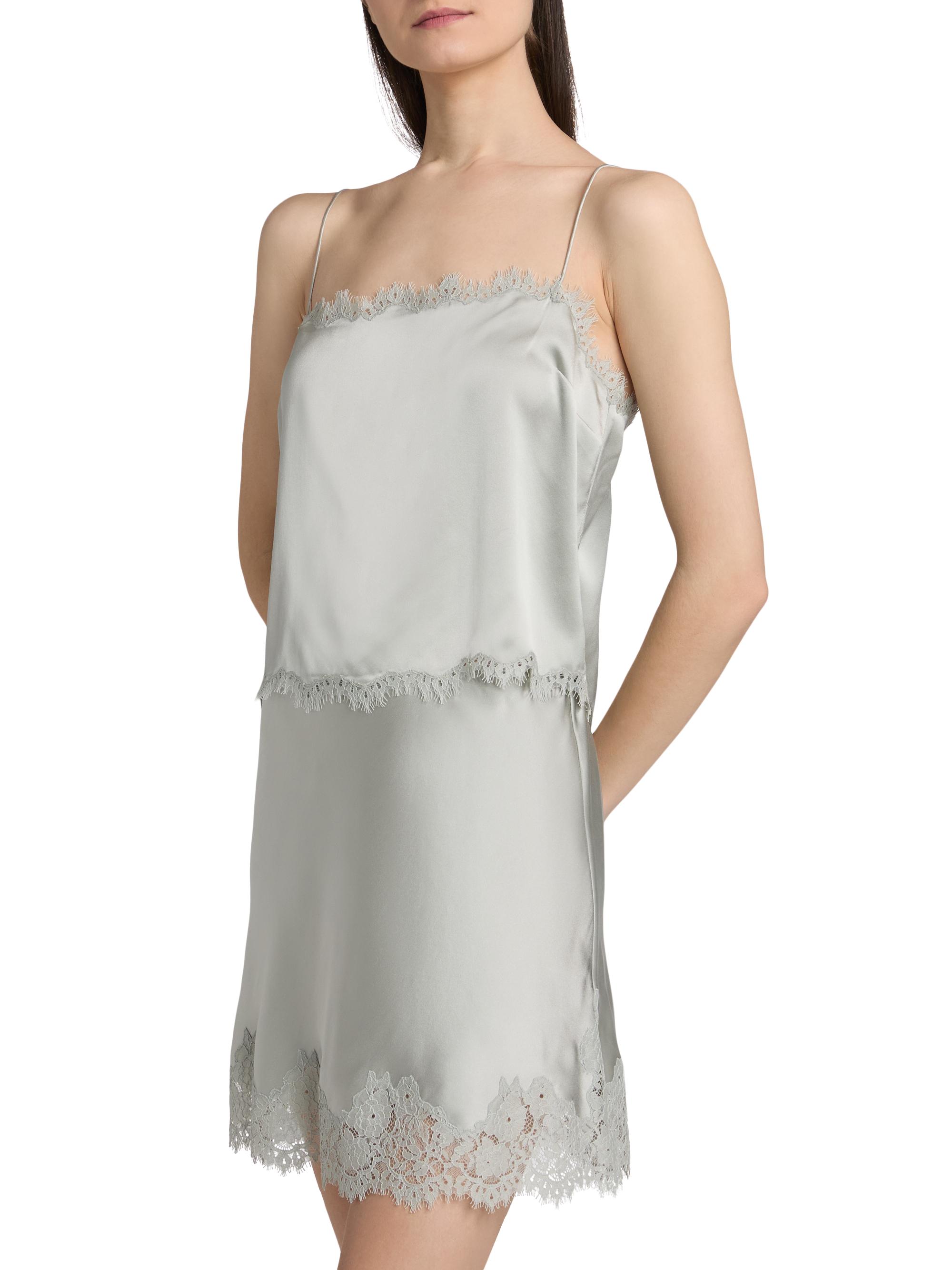 DÔEN Loure Lace-Trim Silk Camisole Top | Saks Fifth Avenue