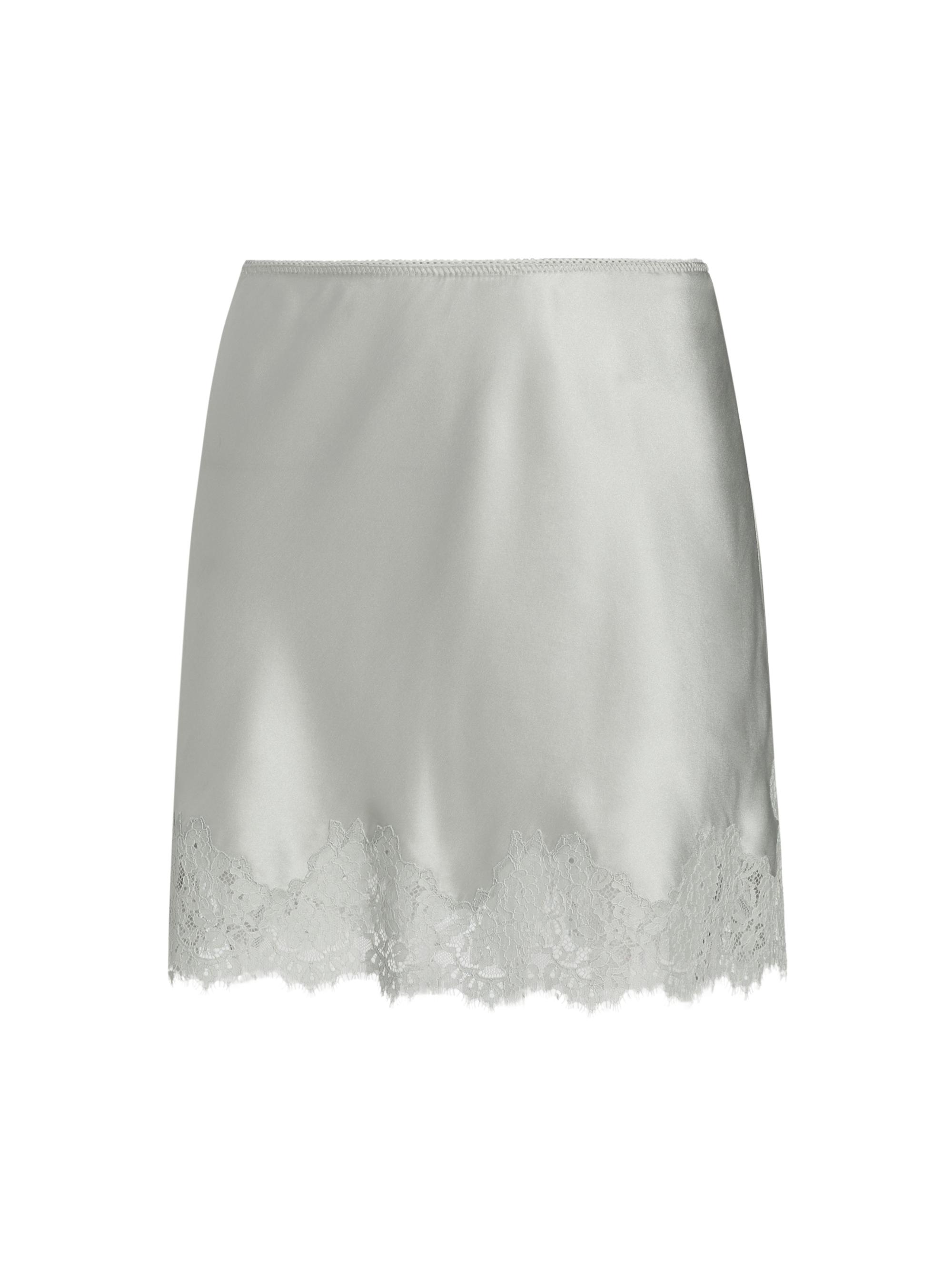 DÔEN Women's Giulietta Lace-Trim Silk Miniskirt - Eucalyptus
