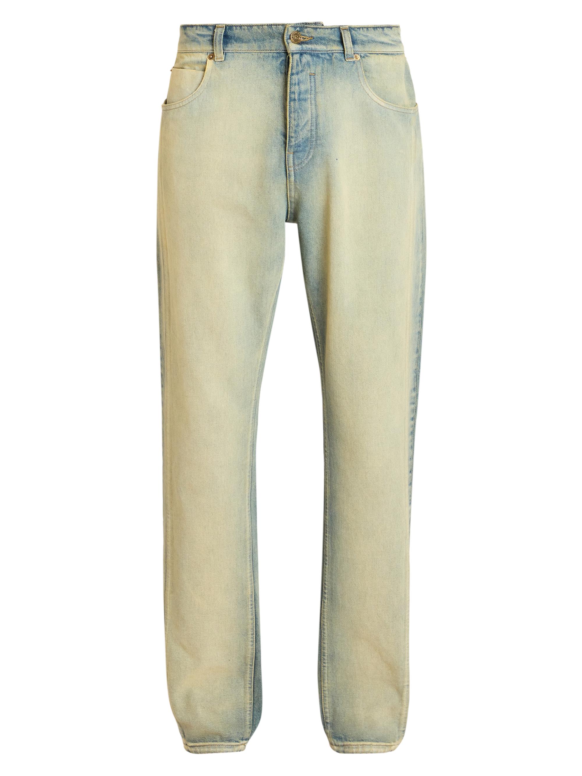 Balmain Men's Regular Fit Straight-Leg Jeans - Blue Jean