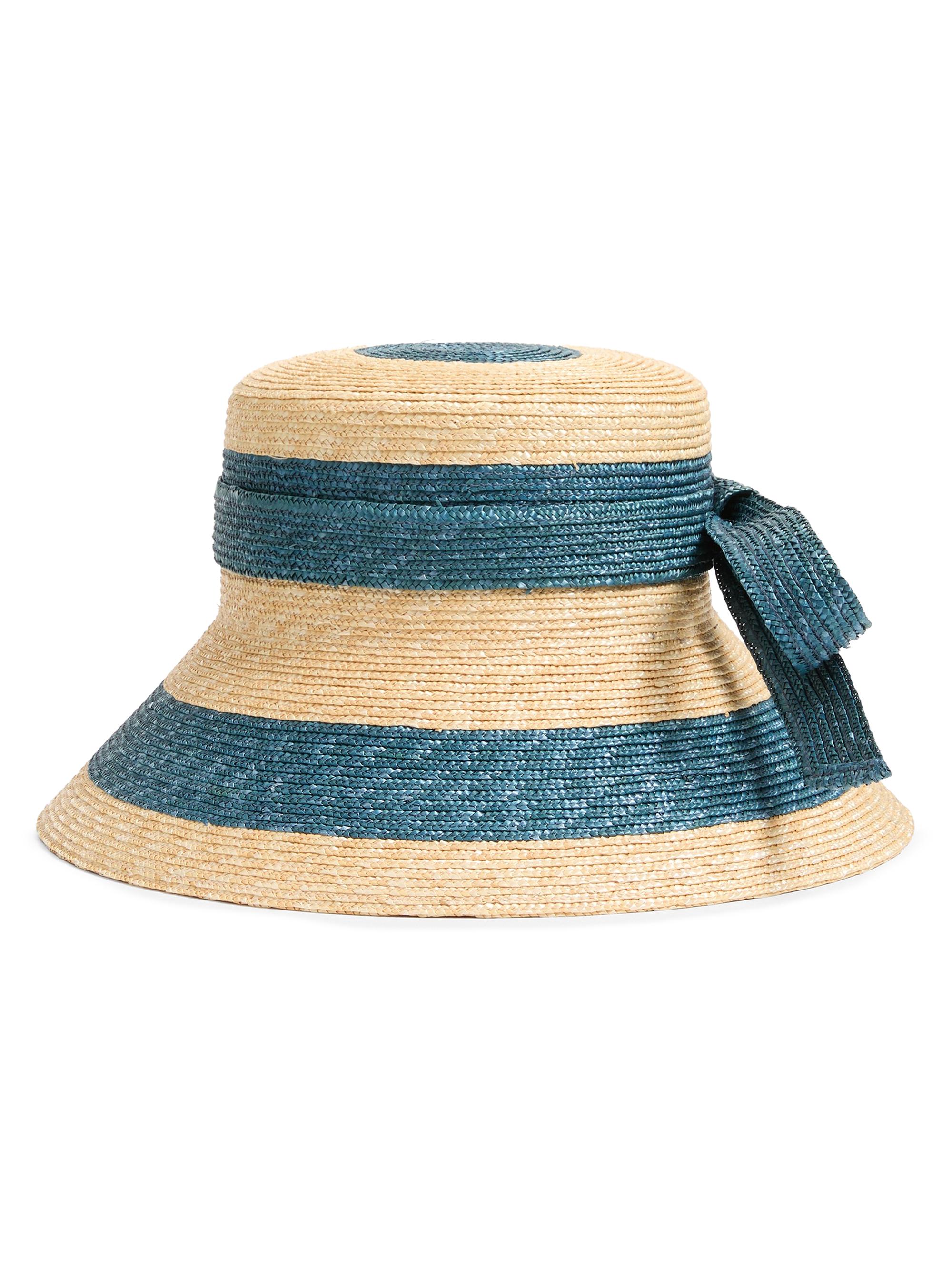 Valentino Garavani Men's VLogo Signature Straw Bucket Hat - Natural Blue