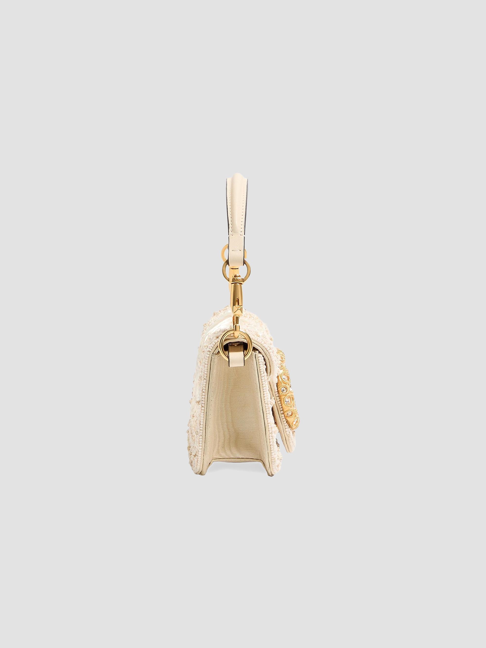 Valentino Garavani Locò Small Embroidered Shoulder Bag with Jewel