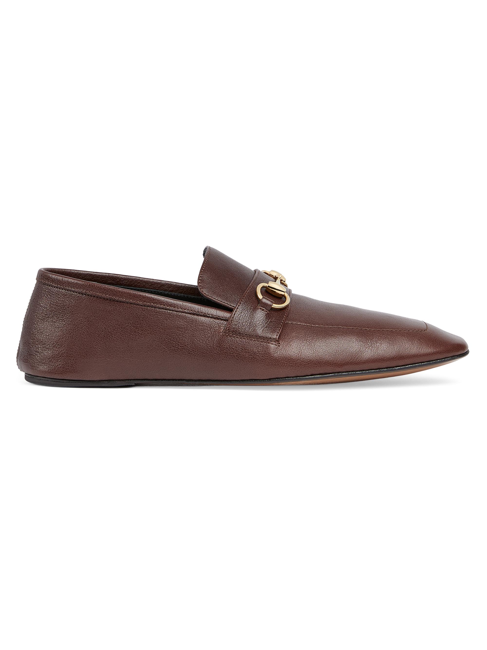 Gucci Men's Edgar Horsebit Leather Loafers - Mahogany
