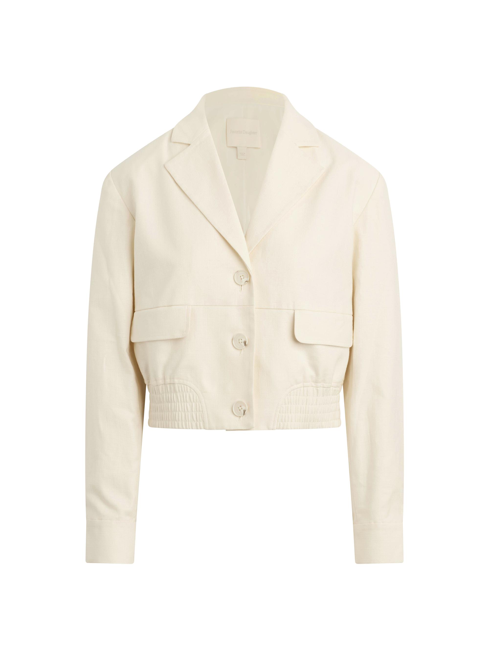 Favorite Daughter Women's The Farrah Cotton Notch Lapel Jacket - Cream