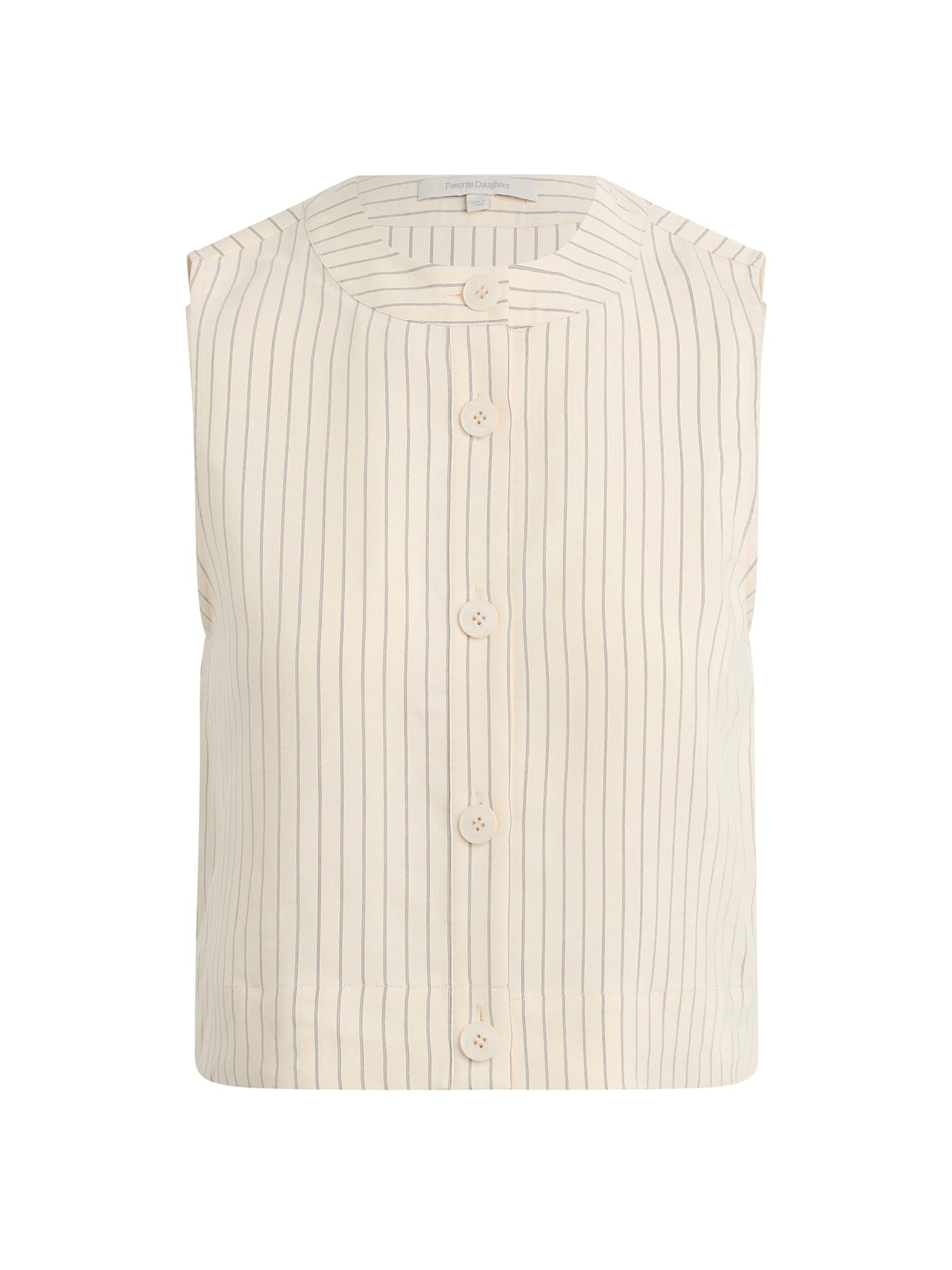 Favorite Daughter Women's The Fine Line Striped Crop Top - Cream Pinstripe