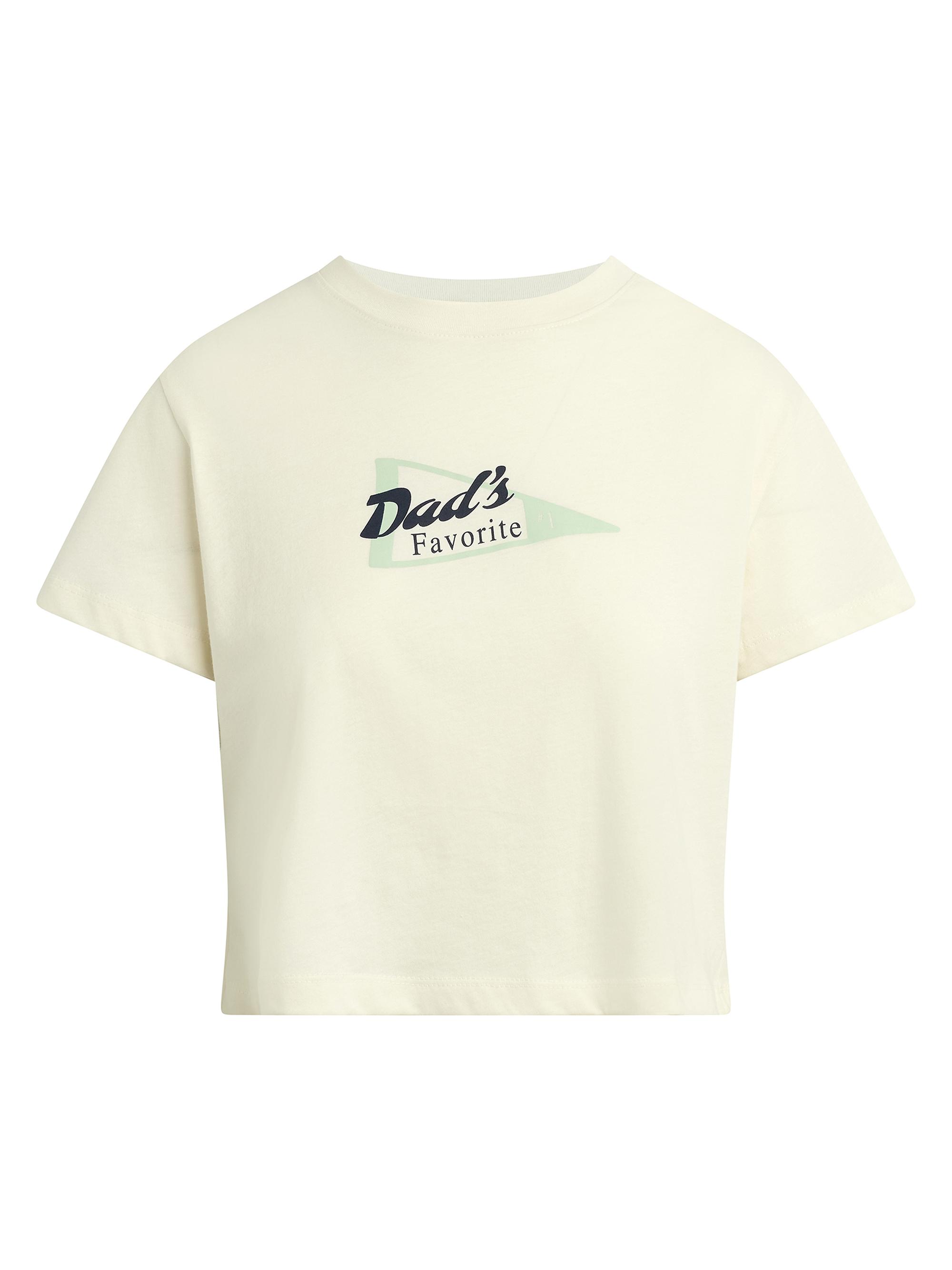 Favorite Daughter Women's The Cropped Dad's Favorite Crop T-Shirt - Gardenia Mint