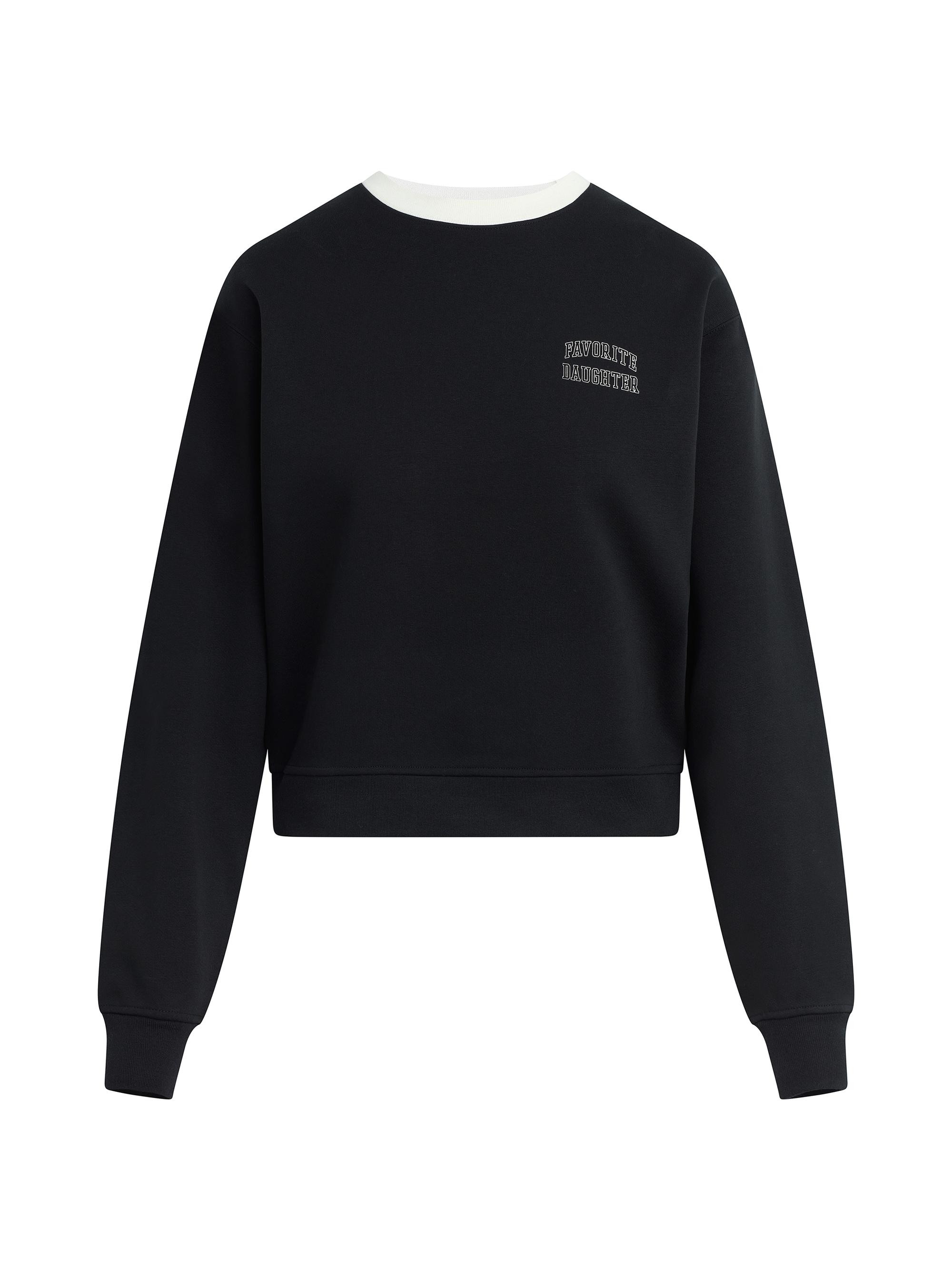 Favorite Daughter Women's The Collegiate Cotton-Blend Sweatshirt - Sea Blue Gardenia