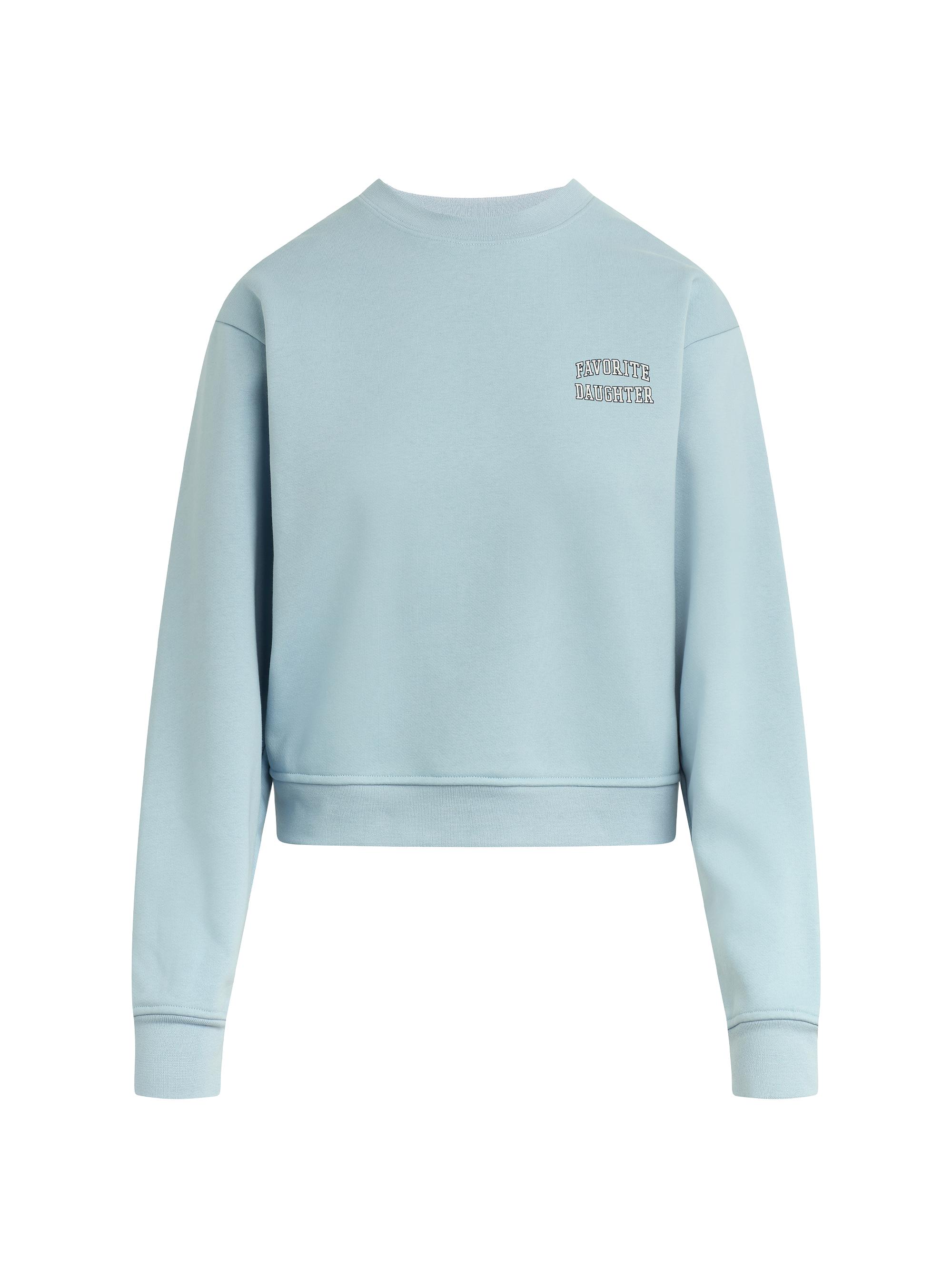 Favorite Daughter Women's The Collegiate Cotton-Blend Sweatshirt - Sea Blue Gardenia | Thumbnail 3
