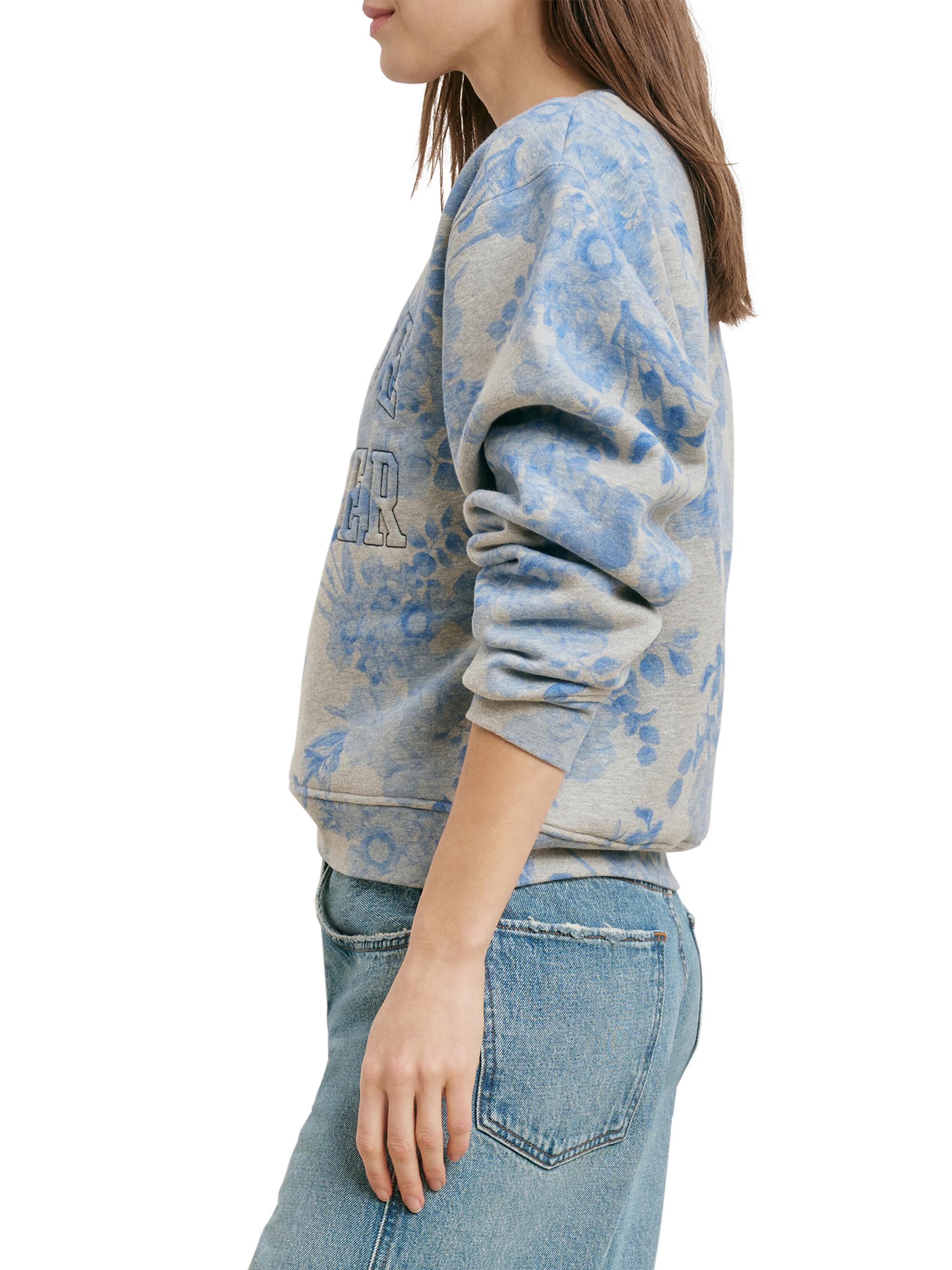 Favorite Daughter Women's The Collegiate Embossed-Logo Sweatshirt - Distress Floral Print | Thumbnail 5