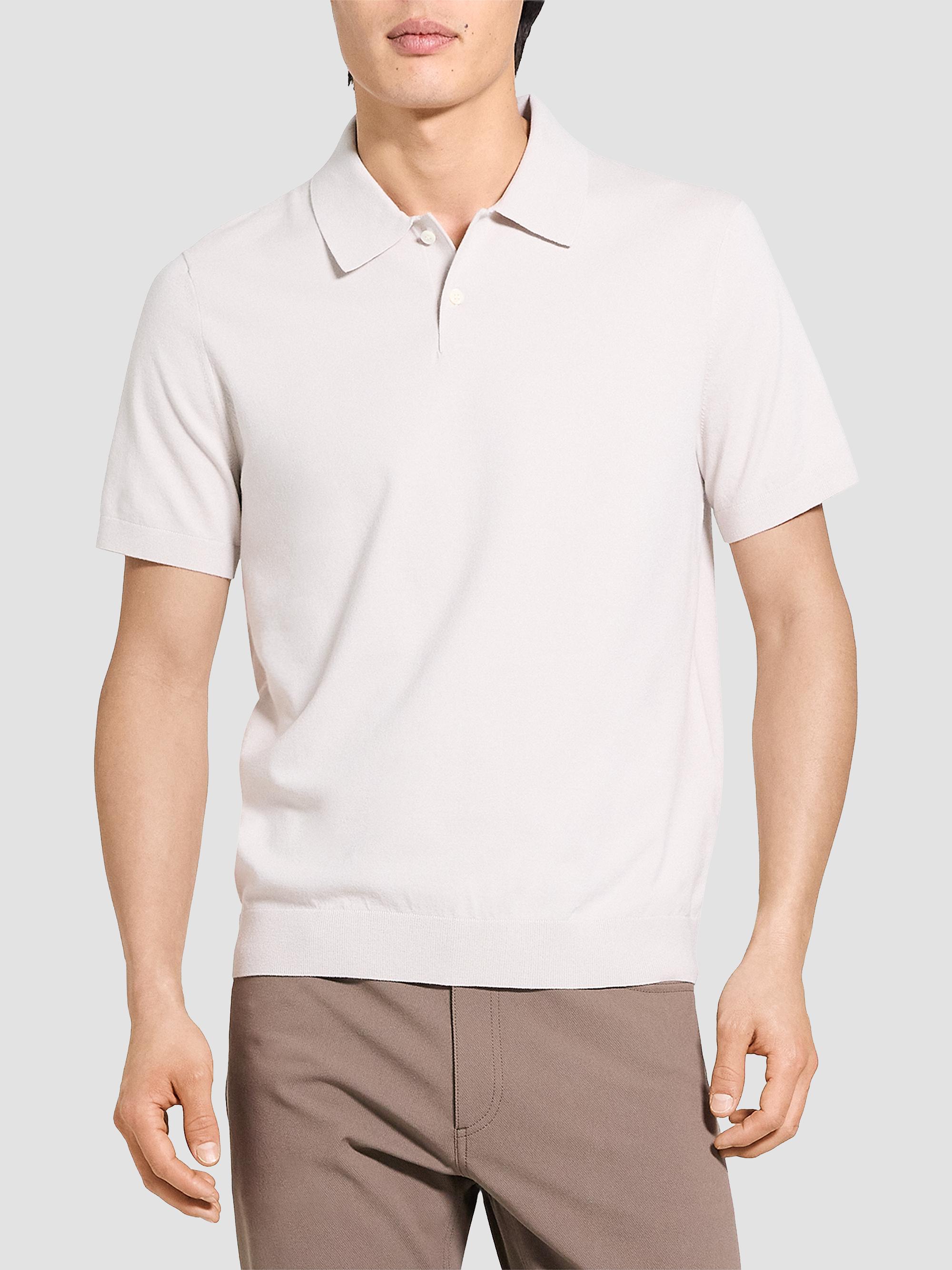 Theory Men's Soris Knit Polo Shirt - Silver Cloud | Thumbnail 3