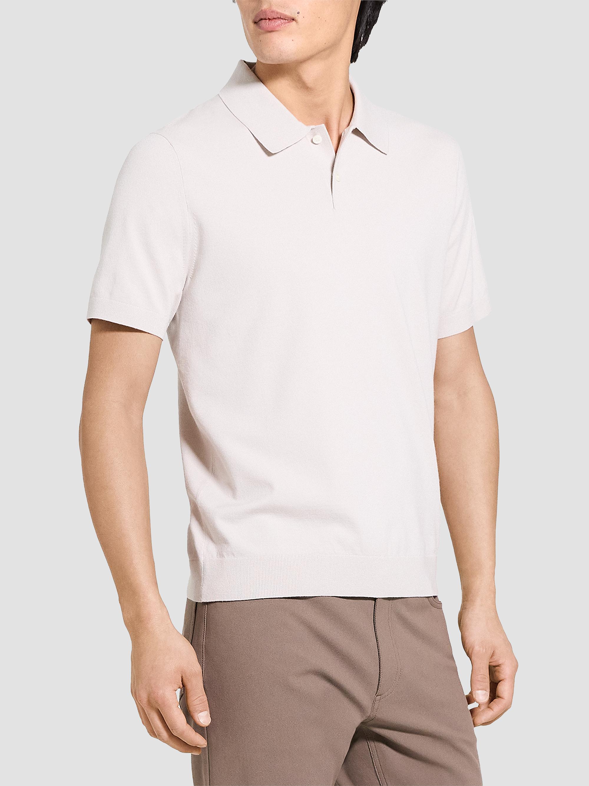 Theory Men's Soris Knit Polo Shirt - Silver Cloud | Thumbnail 4