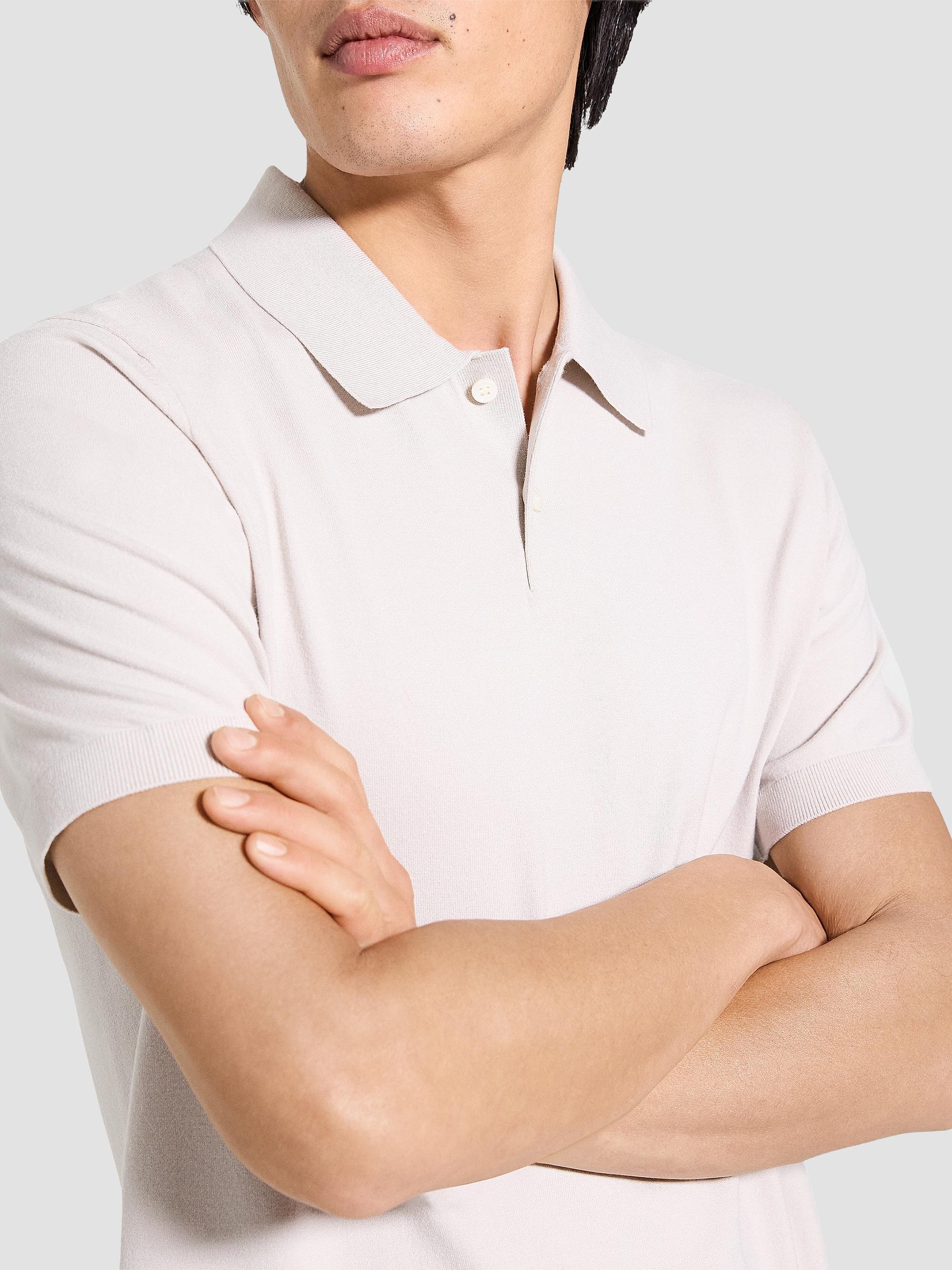 Theory Men's Soris Knit Polo Shirt - Silver Cloud | Thumbnail 6