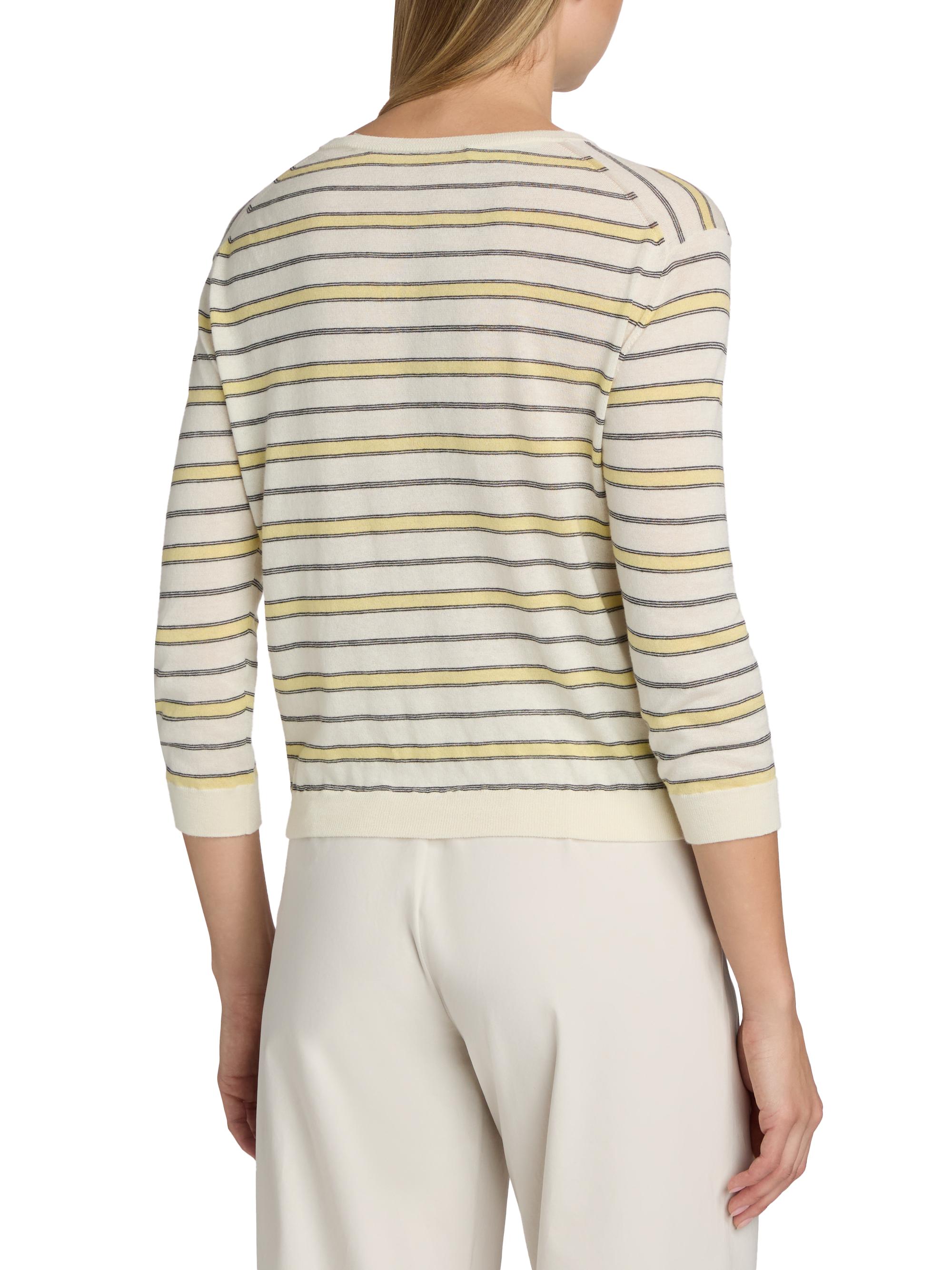 Vince Women's Striped Cotton-Cashmere Cardigan - Dandelion Combo | Thumbnail 5