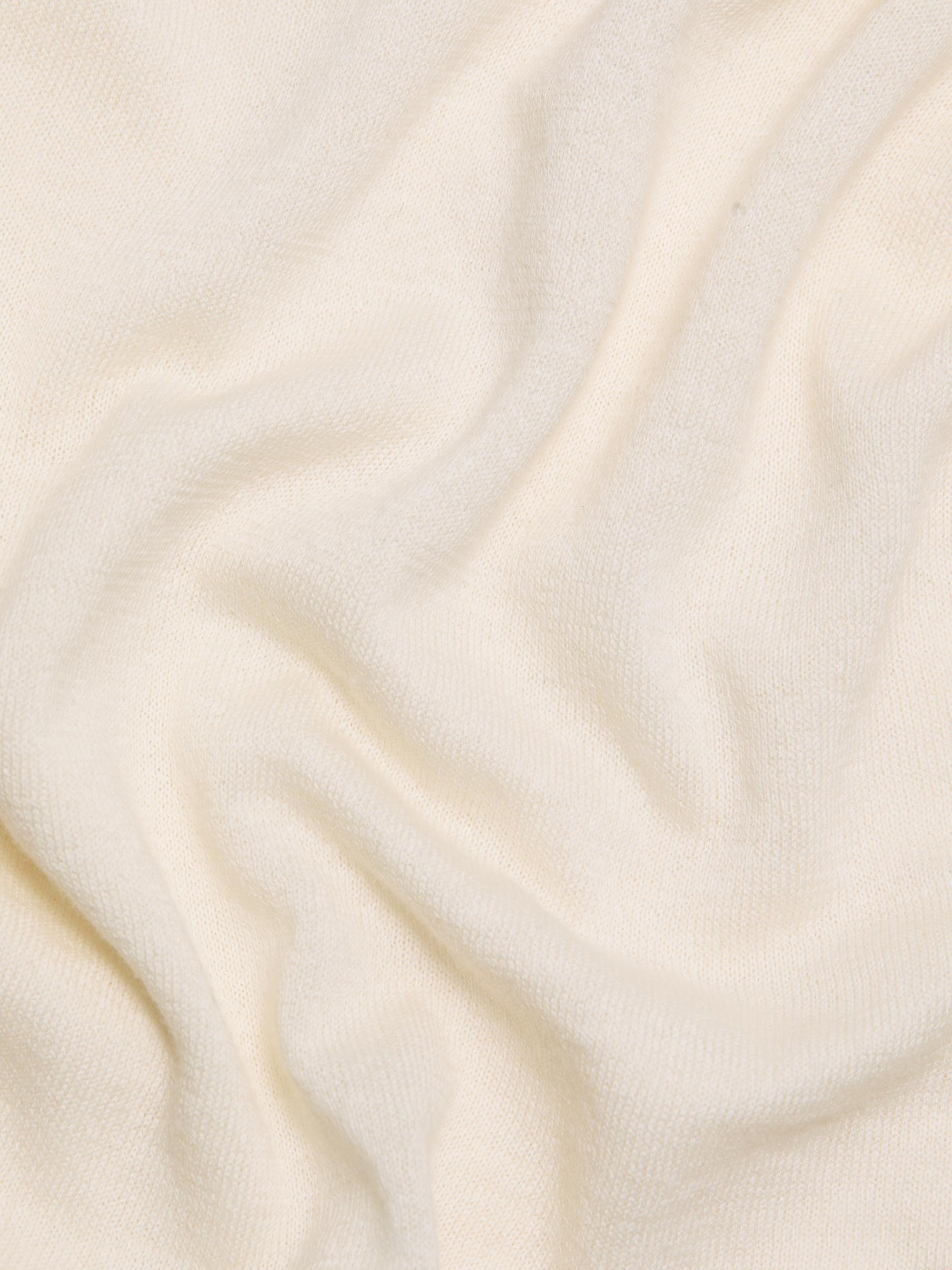 Vince Women's Tipped Cotton-Cashmere Knit Polo Top - Off White Ink | Thumbnail 7