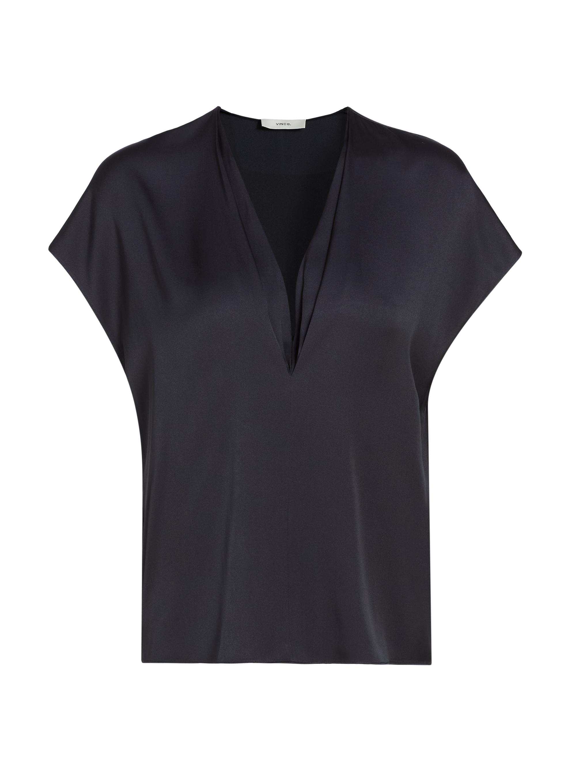 トップス Vince sup Vince Cap-Sleeve Satin V-Neck Blouse | Saks Fifth Avenue