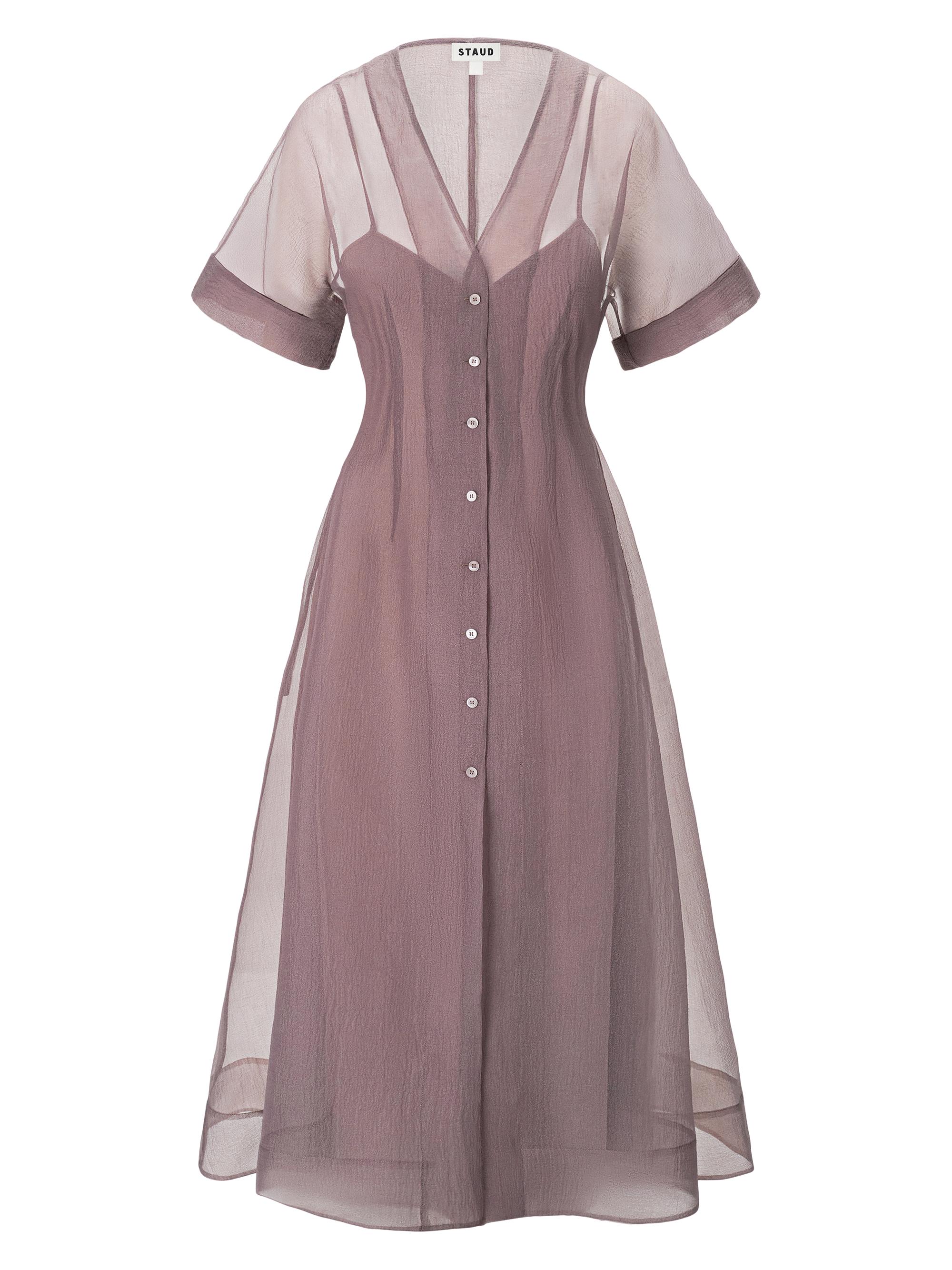 Elle Semi-Sheer Midi-Shirtdress