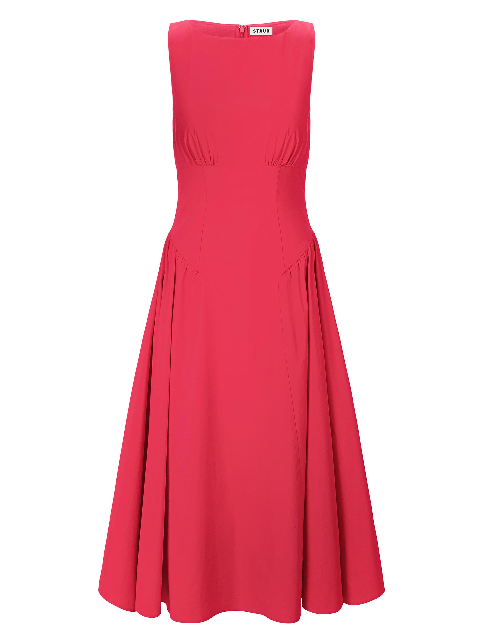 Staud Women's Gwen Cotton Sleeveless A-Line Midi-Dress - Cherry