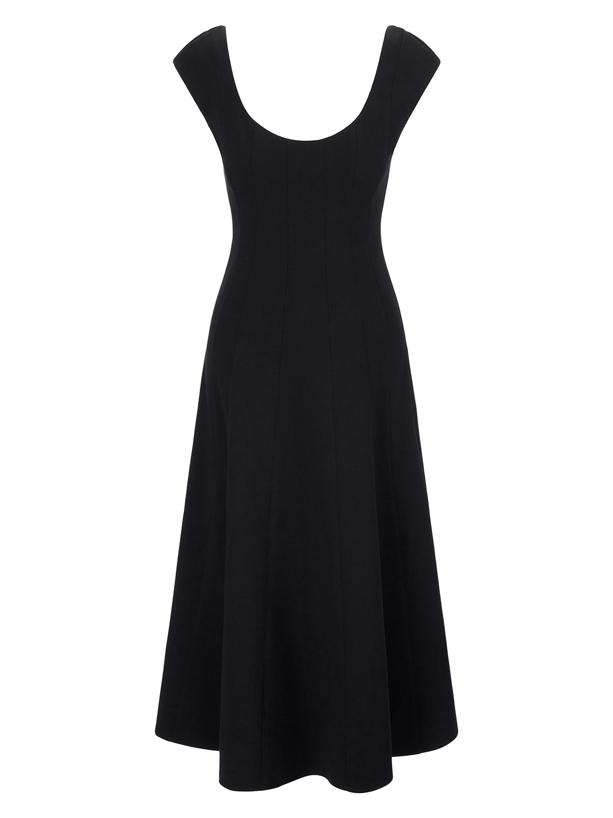 Staud Women's Charlotte Stretch Jersey A-Line Midi-Dress - Black