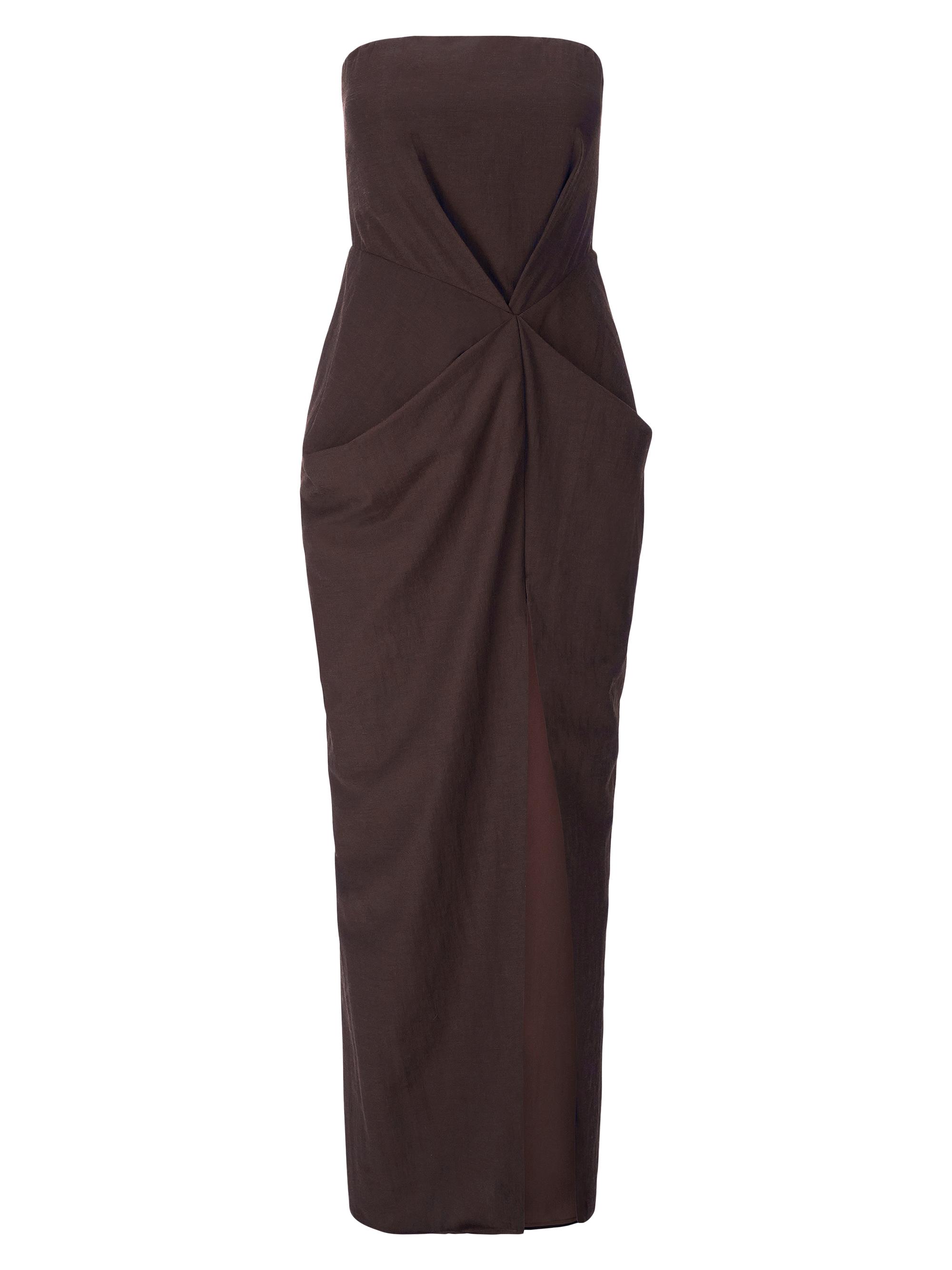 Staud Women's Kara Strapless Pleat Maxi Dress - Earth