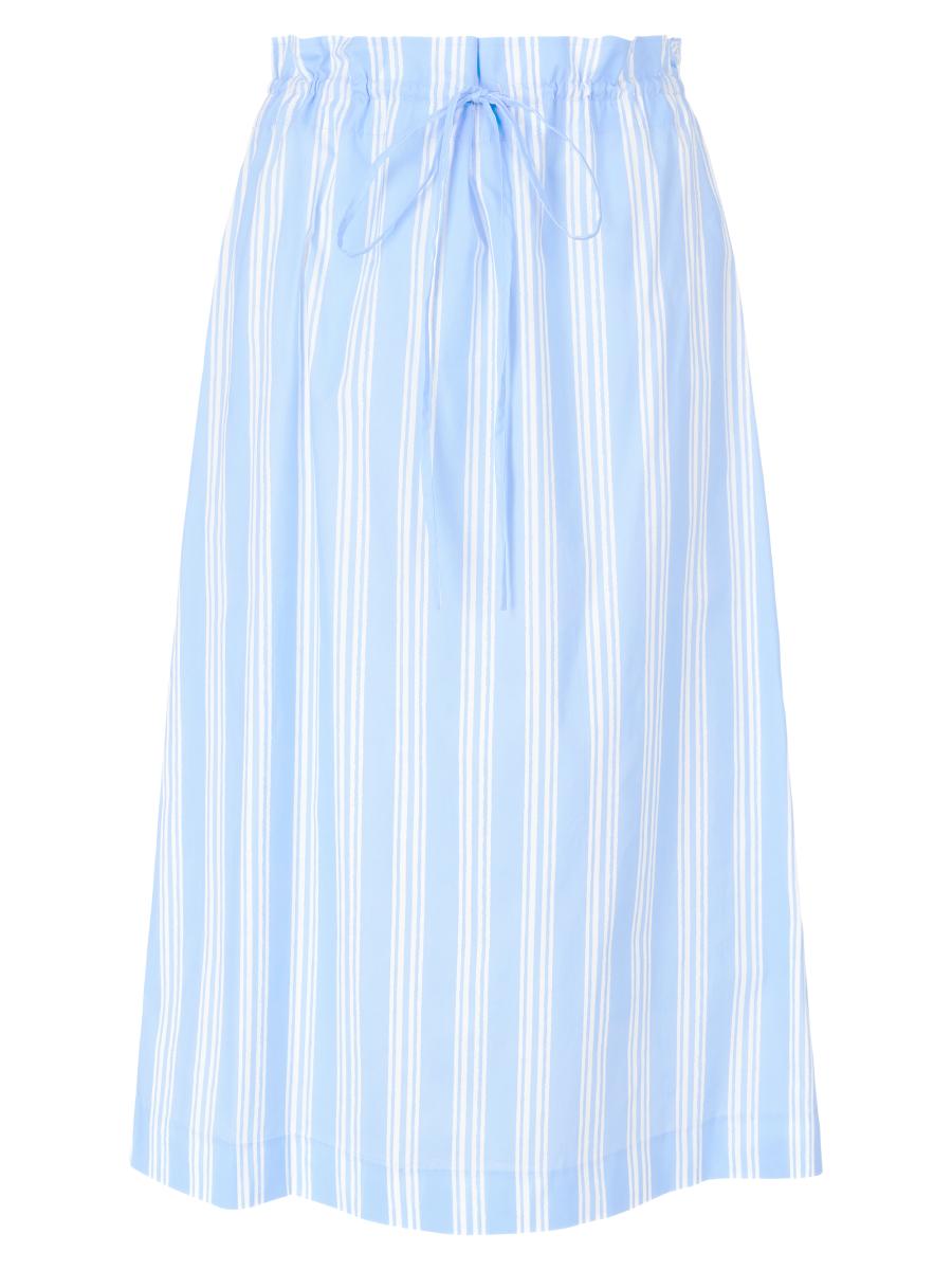 Staud Women's Shore Striped Stretch-cotton Midi-skirt