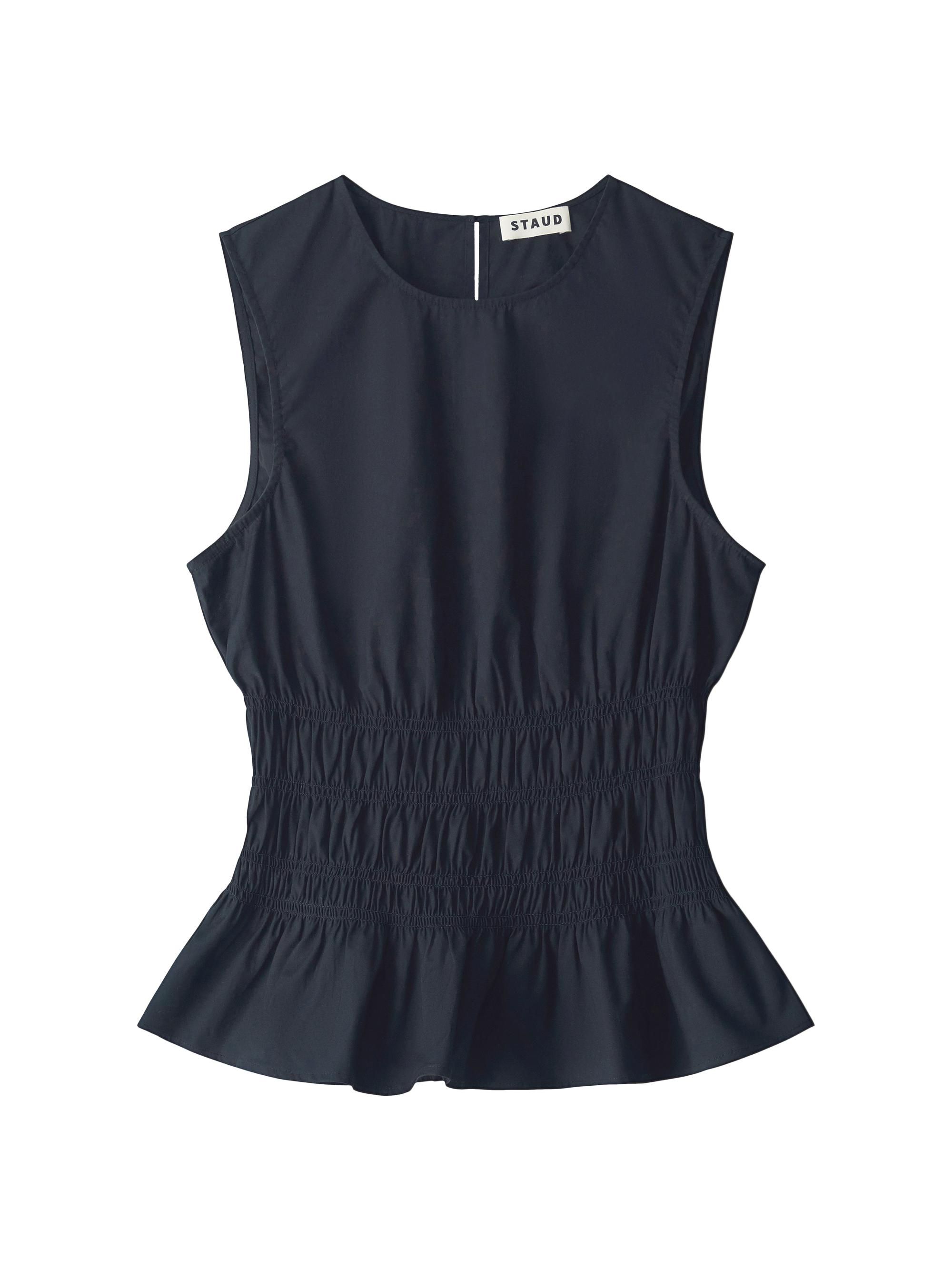 Staud Women's Culver Stretch-Cotton Peplum Top - White