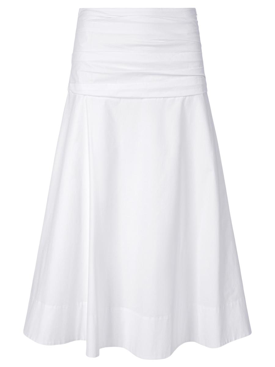 Staud Women's Sol Stretch-cotton Midi-skirt In White